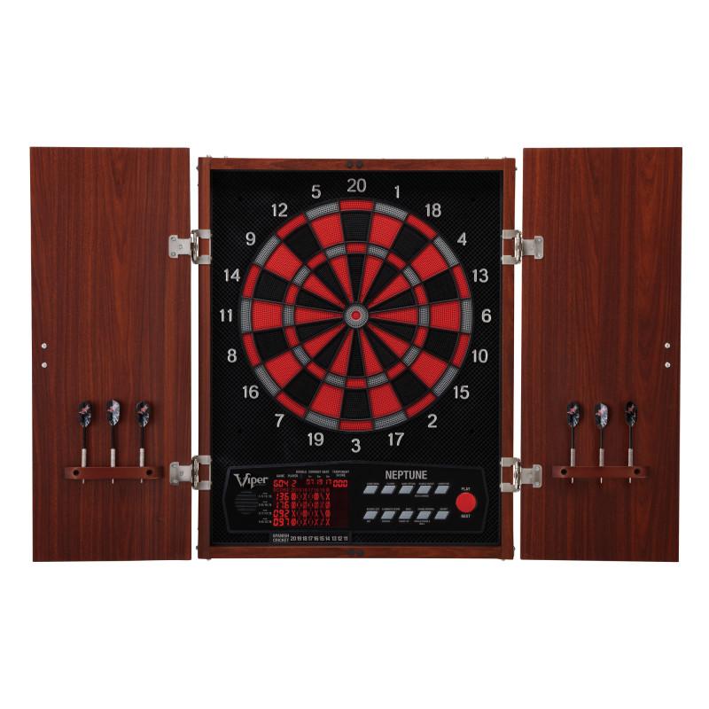 Viper Neptune Electronic Dartboard, "The Bull Starts Here" Throw Line Marker, Bobcat Adjustable Weight Soft Tip Darts, Dart Tip Remover Tool & Tufflex II Black Dart Tips - Image 2
