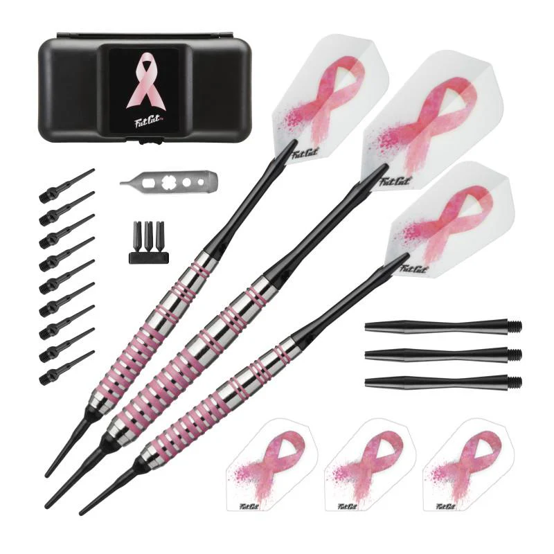 Fat Cat Pink Lady Soft Tip Darts 16 Grams, Viper Junior Pink Lady Cue, and Casemaster Cono Case - Image 2