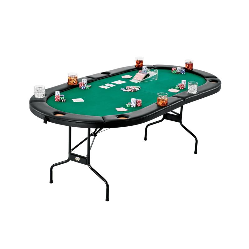 Fat Cat Texas Hold'em Table, 4-Deck Card Shoe, 500 Poker Chip Set, 2 Acrylic Chip Trays & Dice Cup Set - Image 6