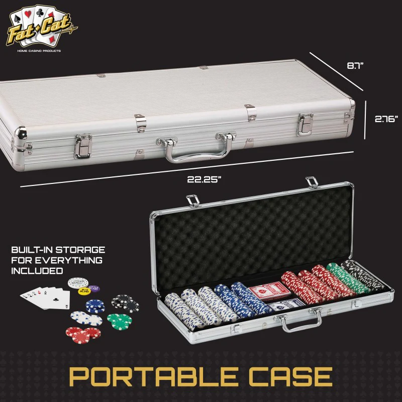 Fat Cat 500Ct Texas Hold'Em Poker Chip Set - Image 3