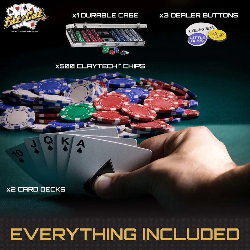 Fat Cat 500Ct Texas Hold'Em Poker Chip Set - Image 4