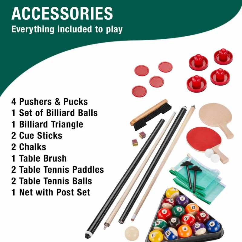 Fat Cat Original 3-in-1 Green 7' Pockey™ Multi-Game Table - Image 6
