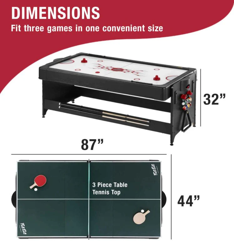 Fat Cat Original 3-in-1 Burgundy 7' Pockey™ Multi-Game Table - Image 3