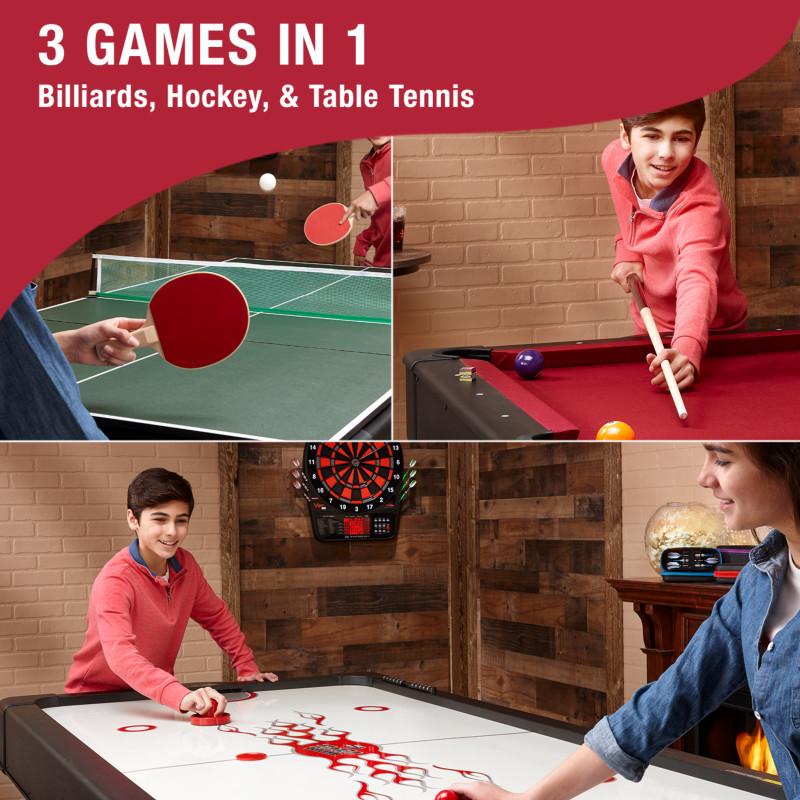 Fat Cat Original 3-in-1 Burgundy 7' Pockey™ Multi-Game Table - Image 5