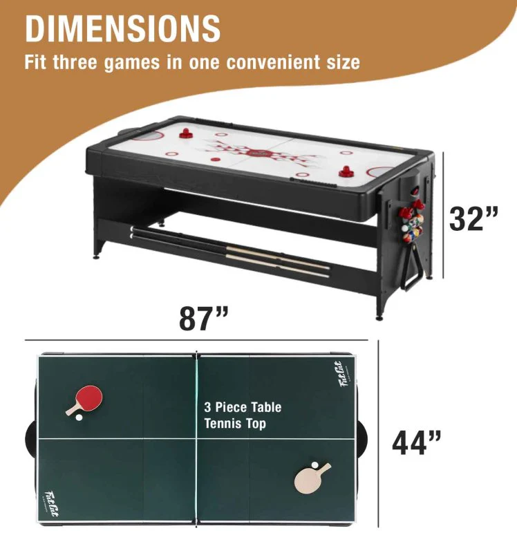 Fat Cat Original 3-in-1 Tan 7' Pockey™ Multi-Game Table - Image 3