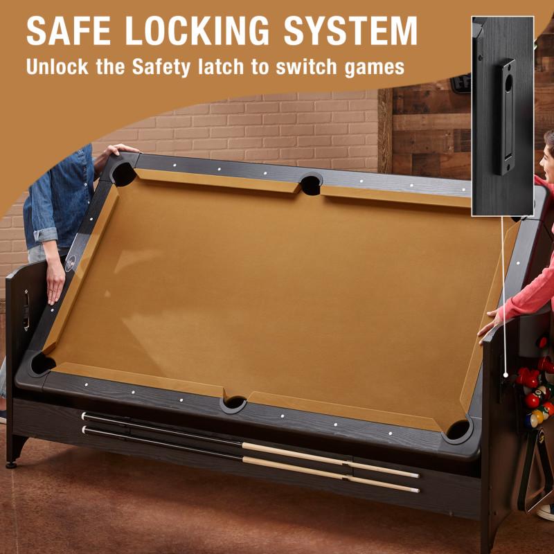 Fat Cat Original 3-in-1 Tan 7' Pockey™ Multi-Game Table - Image 6