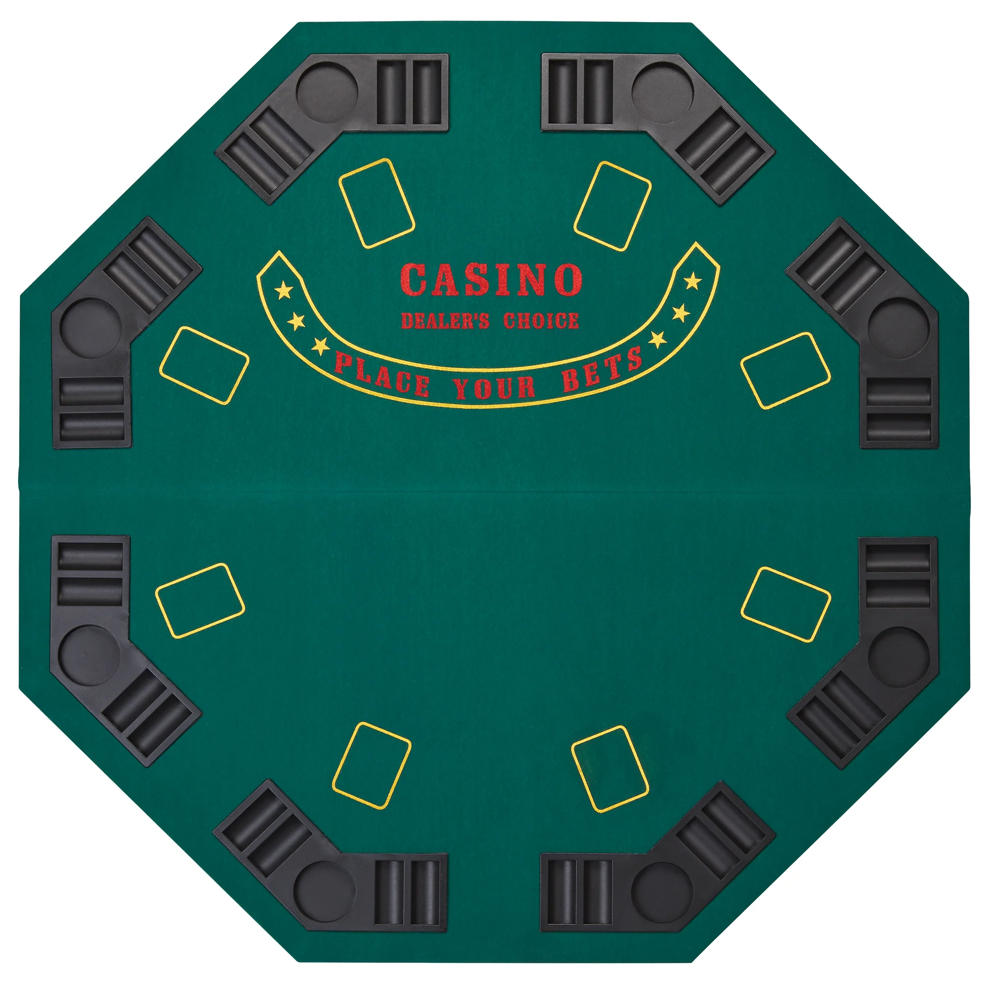 Fat Cat Poker-Blackjack Table Top & Fat Cat 500Ct Texas Hold'Em Dice Poker Chip Set - Image 2