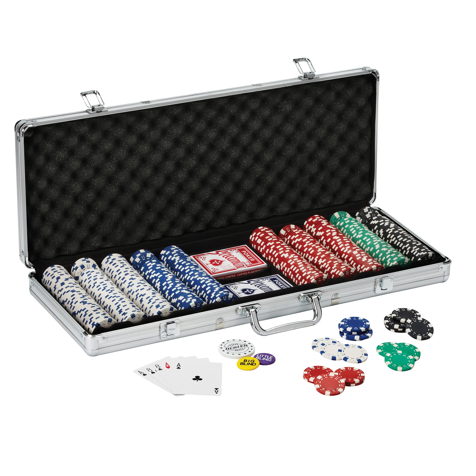 Fat Cat Poker-Blackjack Table Top & Fat Cat 500Ct Texas Hold'Em Dice Poker Chip Set - Image 3