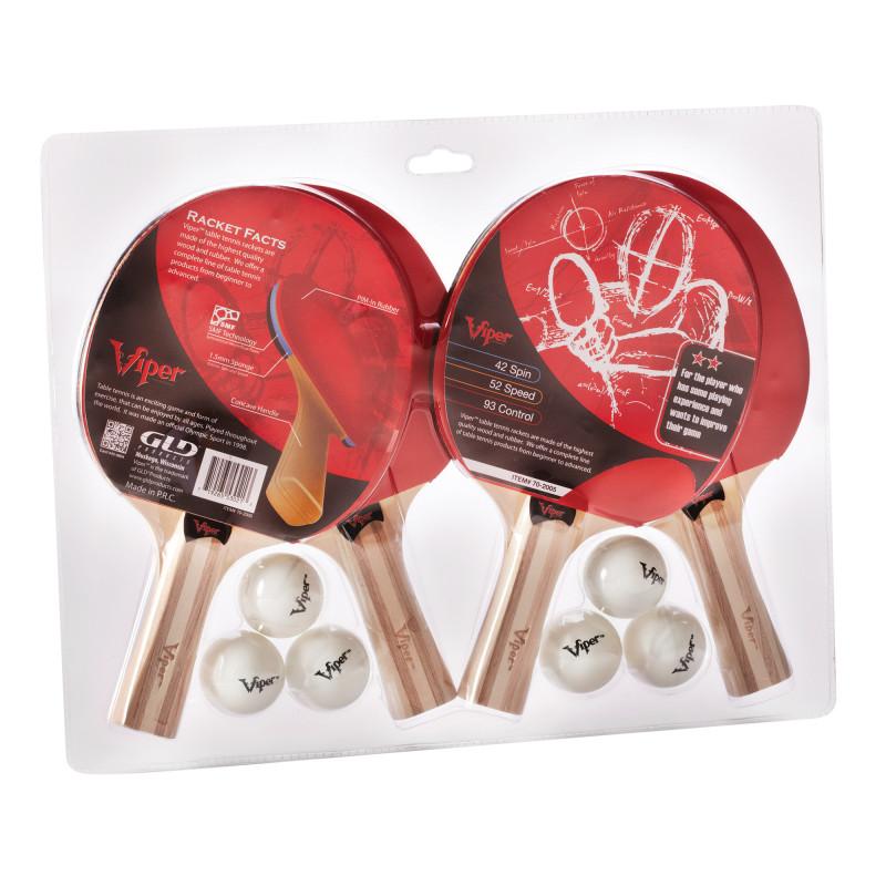 Viper Two Star Tennis Table Four Racket and Six Ball Set - Image 2