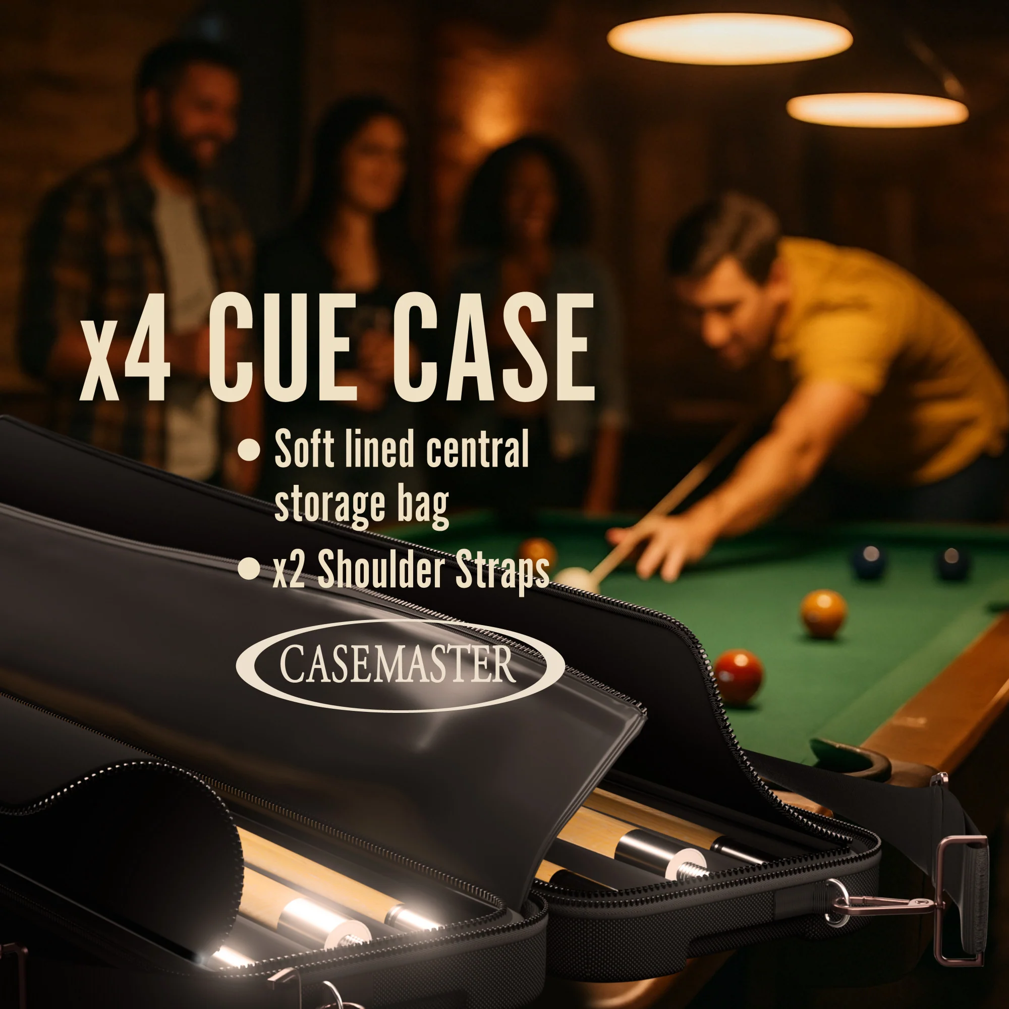 Casemaster Parallax 4x4 Billiard Cue Case (Pool Stick Case) | Black - Image 11