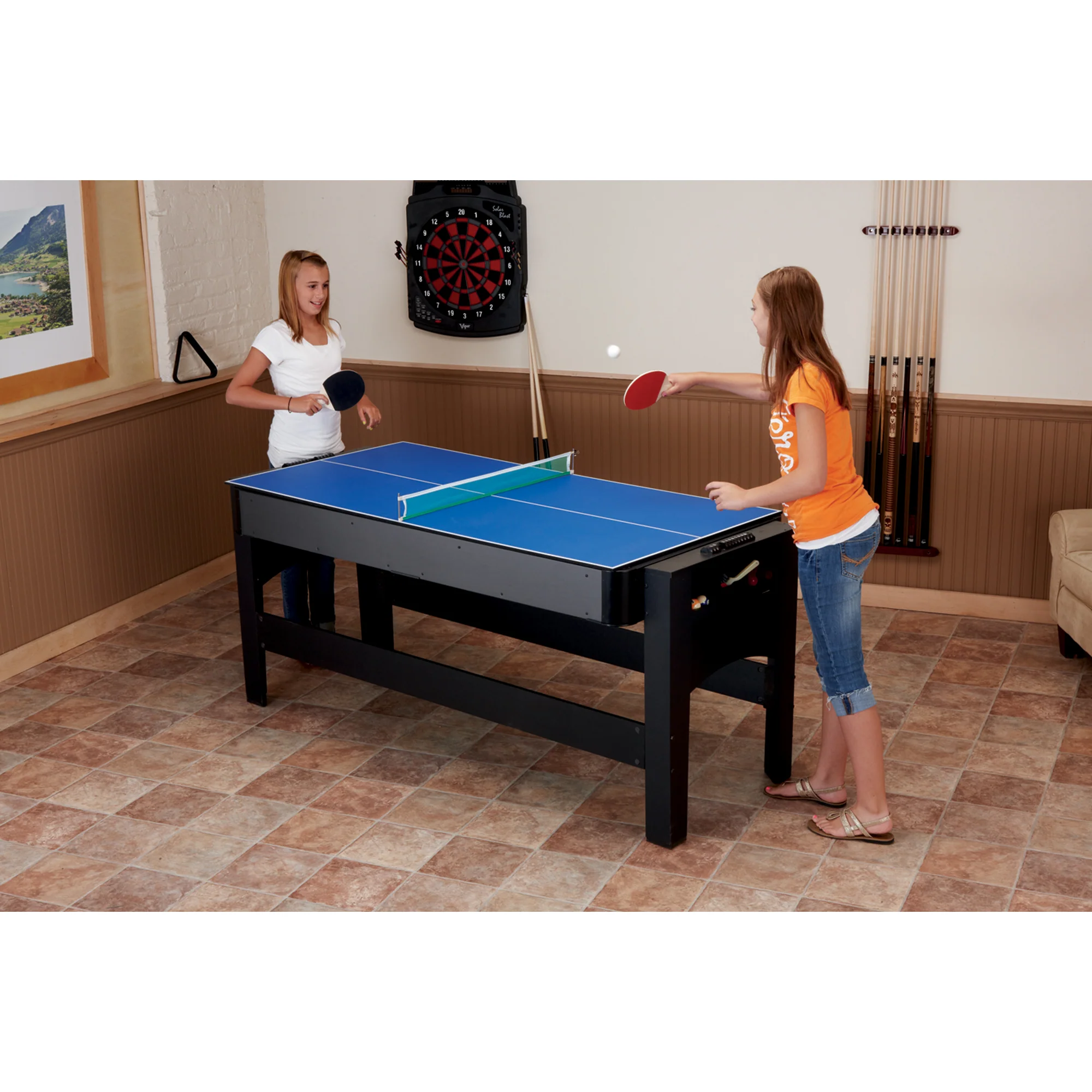 Fat Cat 3-in-1 6' Flip Multi-Game Table Blue Top - Image 16