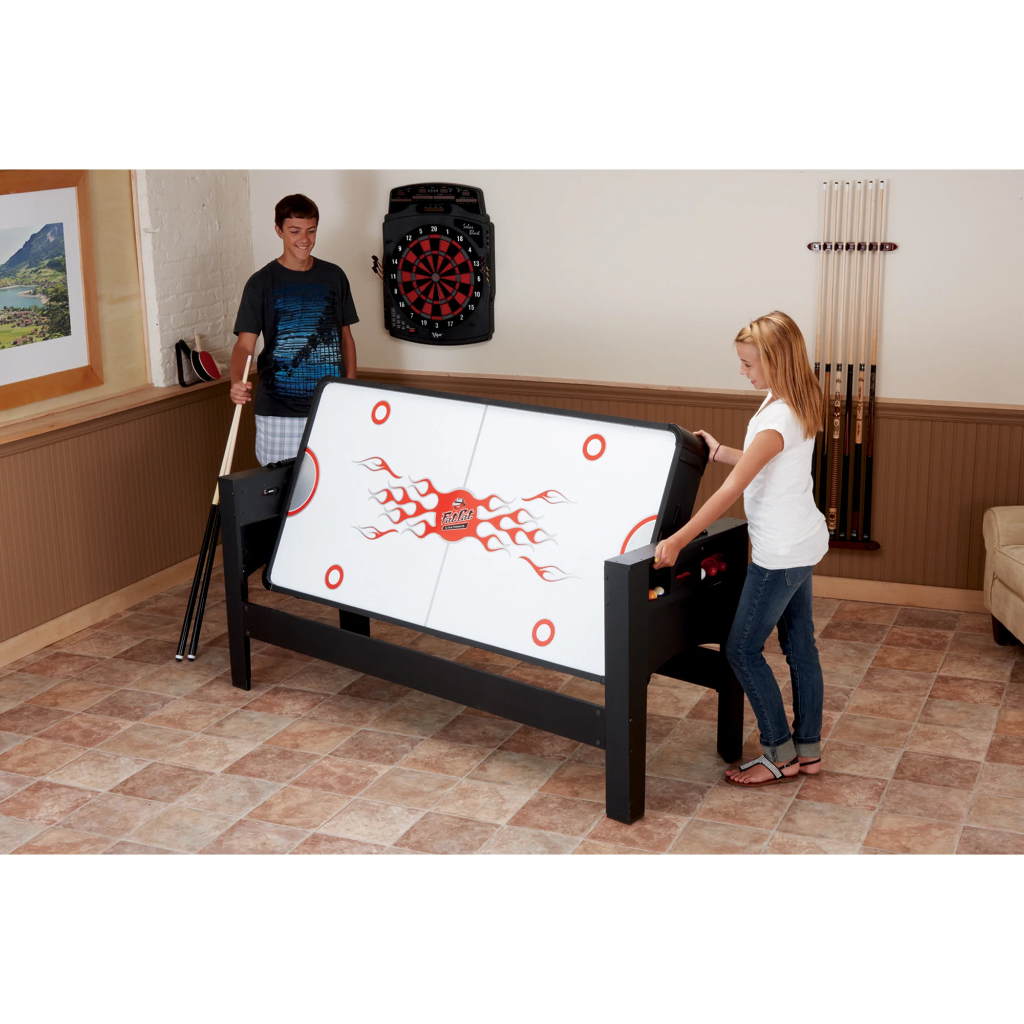 Fat Cat 3-in-1 6' Flip Multi-Game Table Blue Top - Image 17