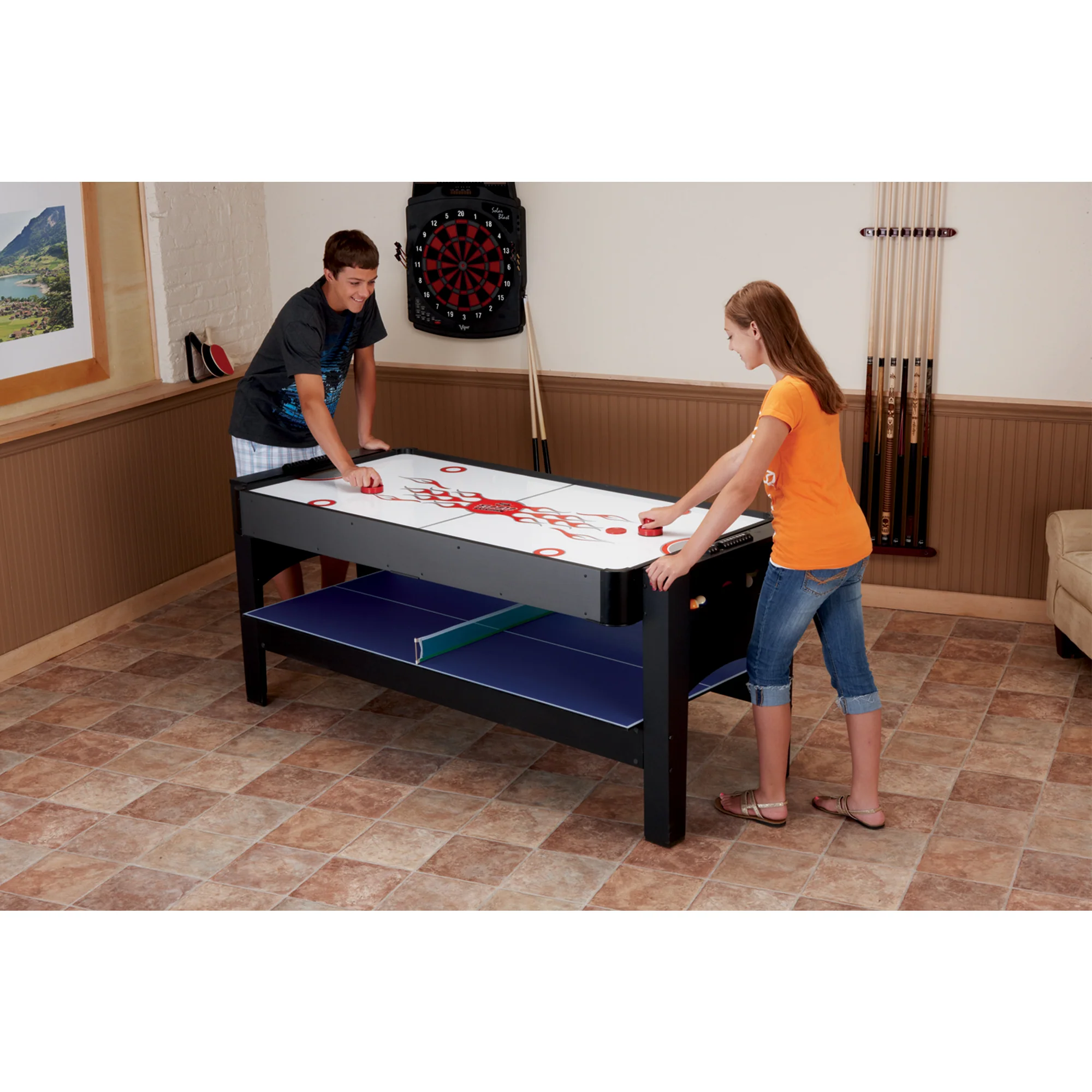 Fat Cat 3-in-1 6' Flip Multi-Game Table Blue Top - Image 18