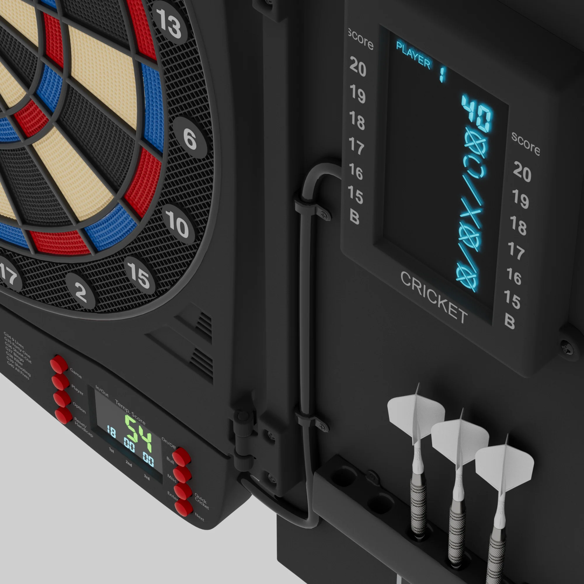 Fat Cat Cam Electronic Dartboard, 13.5" Compact Target Dartboard Cabinet - Image 6
