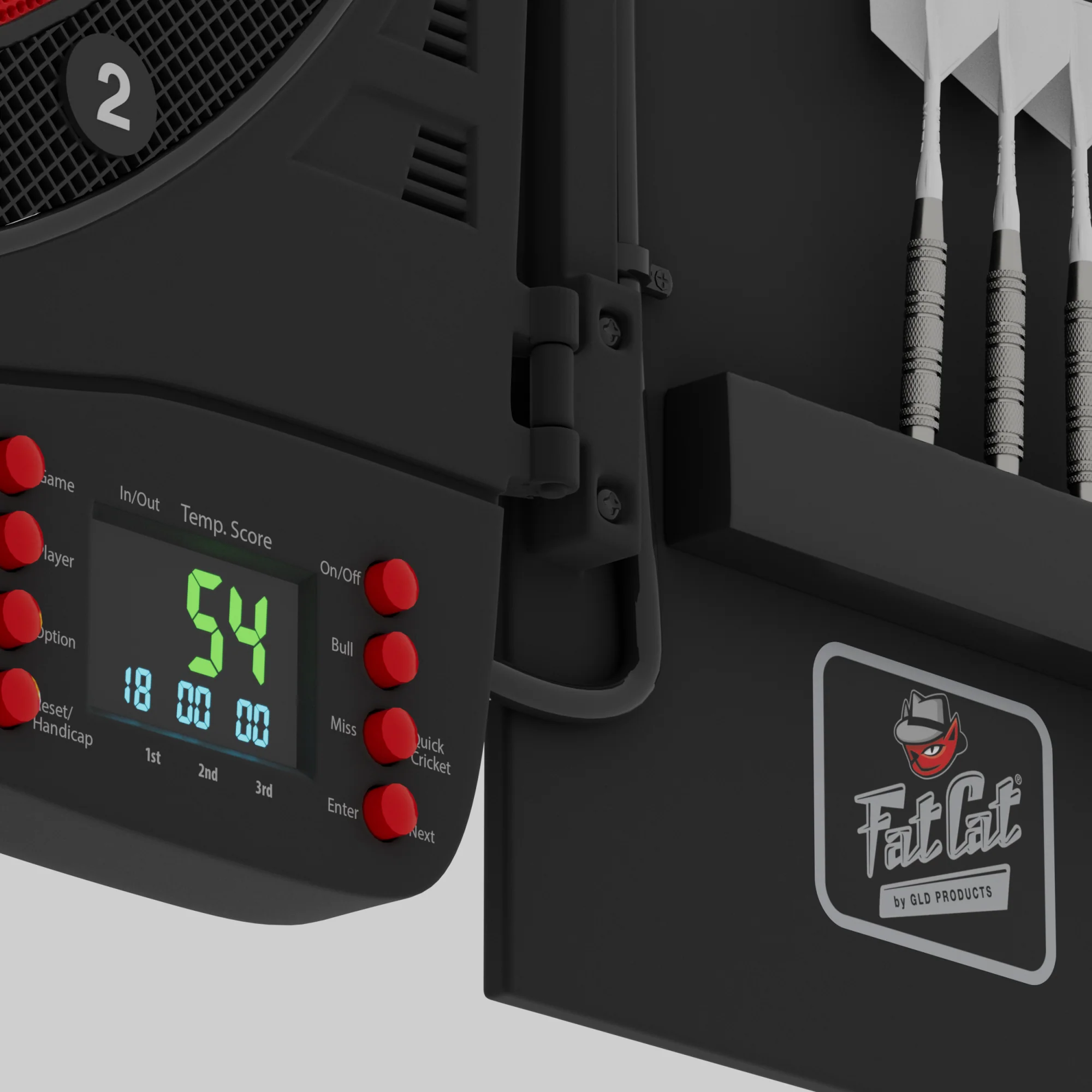 Fat Cat Cam Electronic Dartboard, 13.5" Compact Target Dartboard Cabinet - Image 8