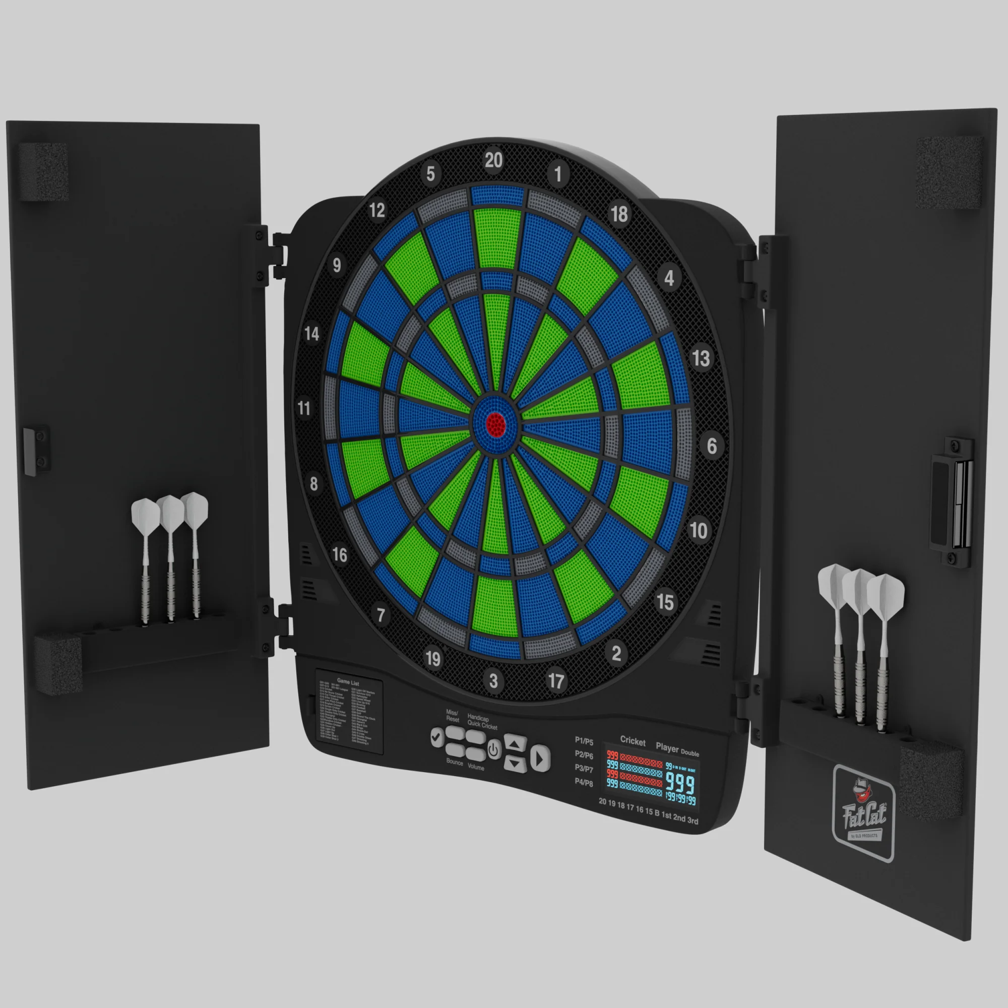 Fat Cat Rega Electronic Dartboard, 13.5" Compact Target Dartboard Cabinet - Image 3