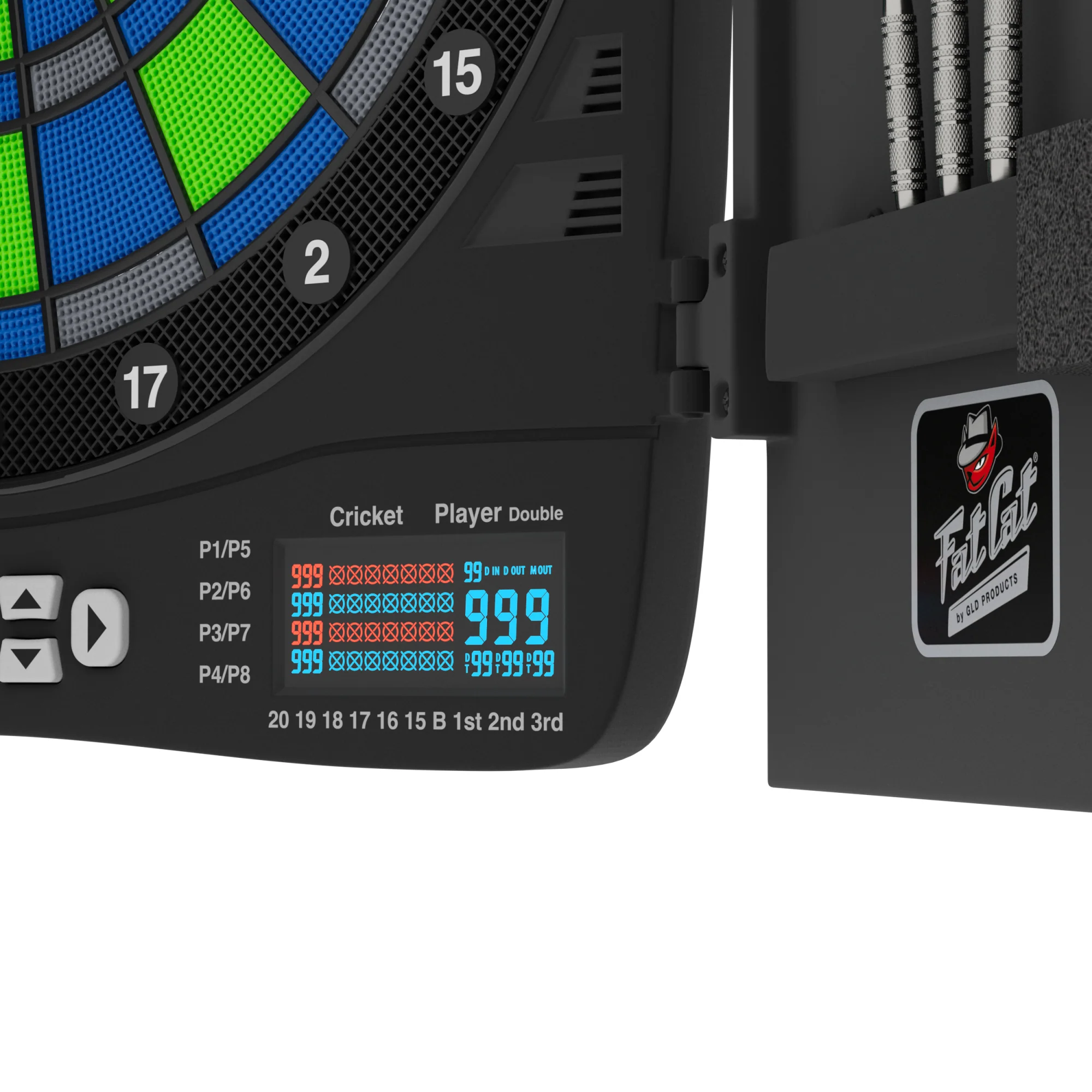 Fat Cat Rega Electronic Dartboard, 13.5" Compact Target Dartboard Cabinet - Image 5
