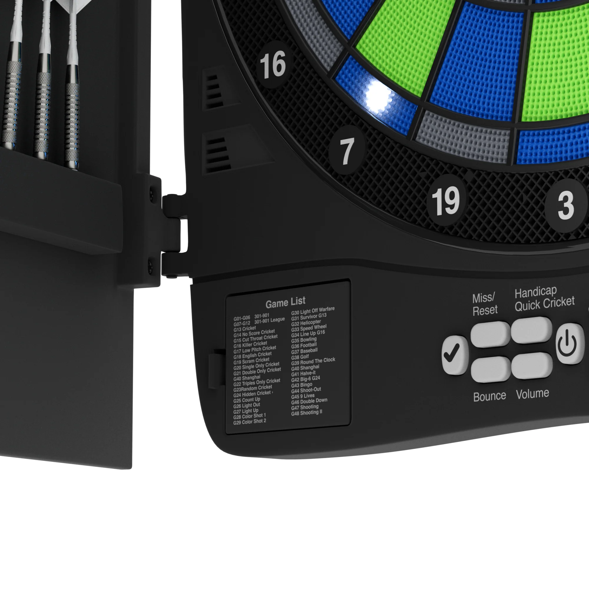Fat Cat Rega Electronic Dartboard, 13.5" Compact Target Dartboard Cabinet - Image 6