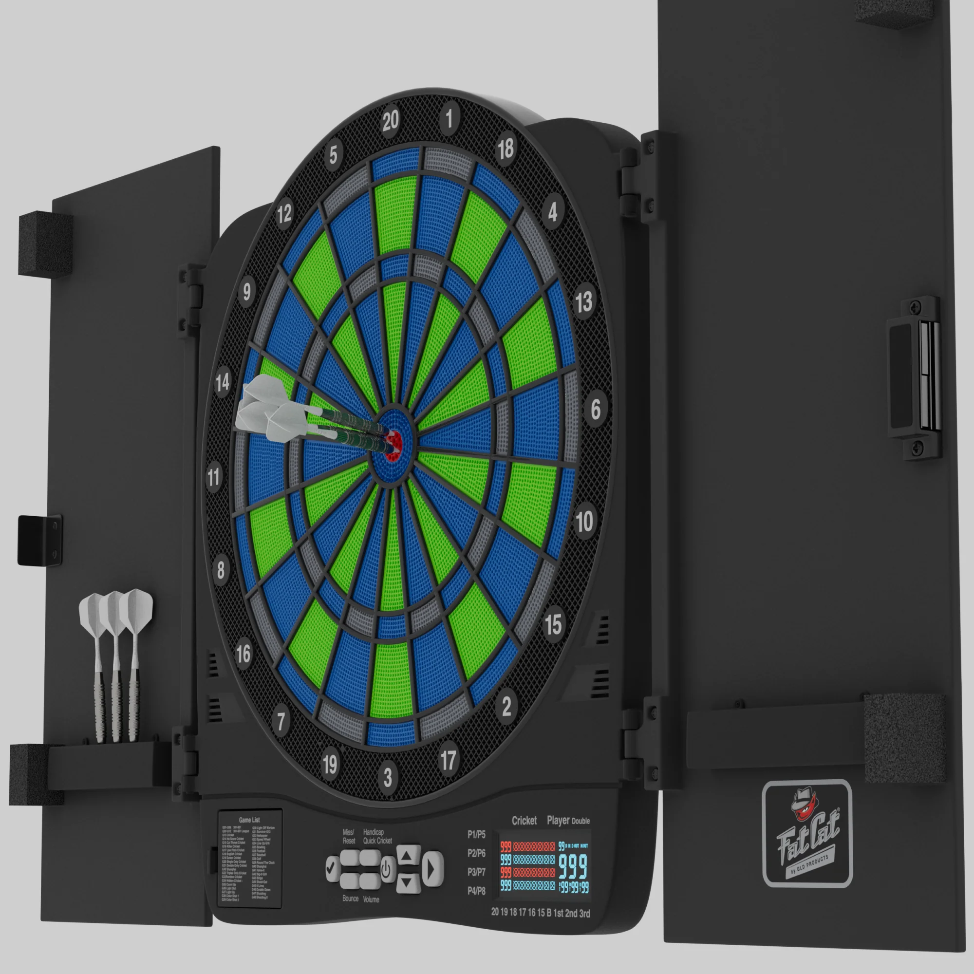 Fat Cat Rega Electronic Dartboard, 13.5" Compact Target Dartboard Cabinet - Image 7