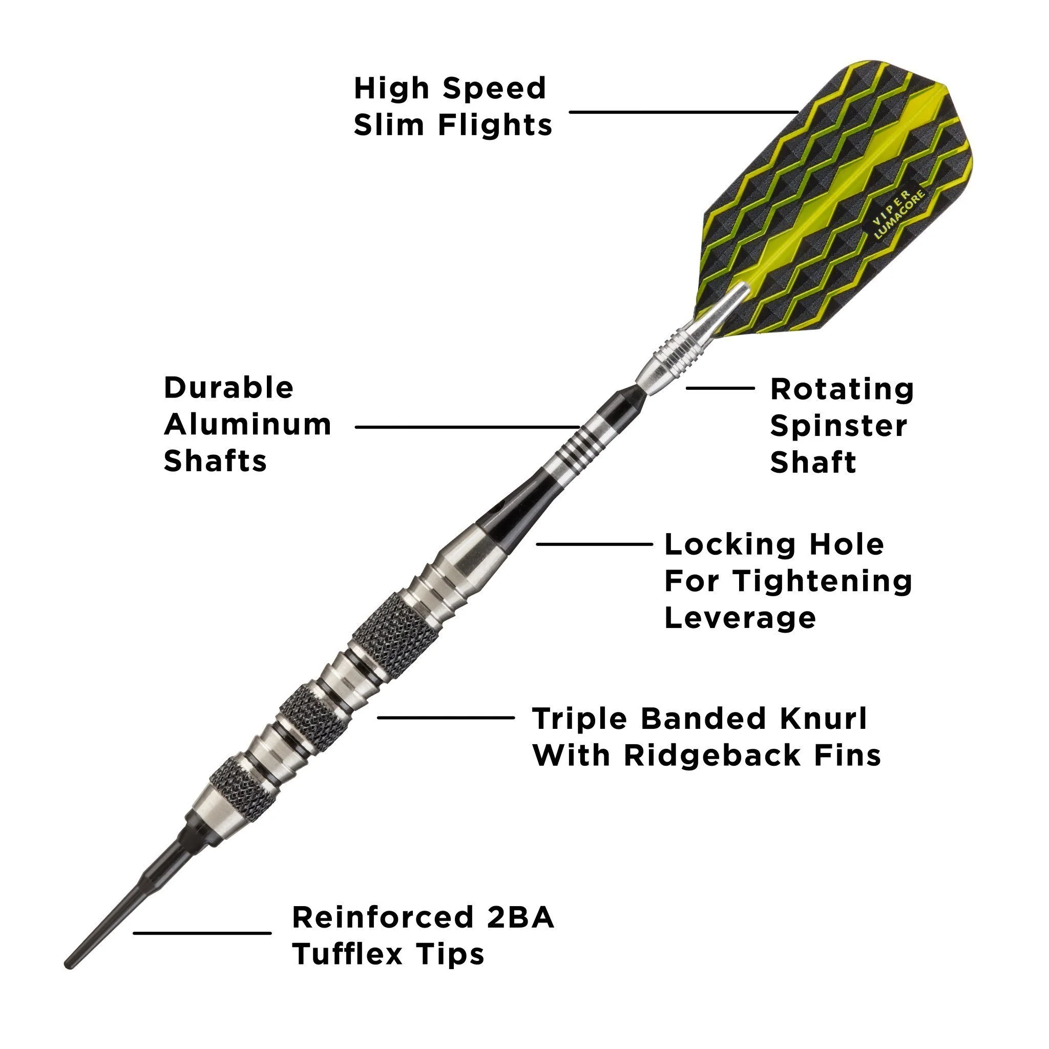 [OPEN BOX]  Viper The Freak Darts Soft Tip Darts Knurled and Shark Fin Barrel - Image 2