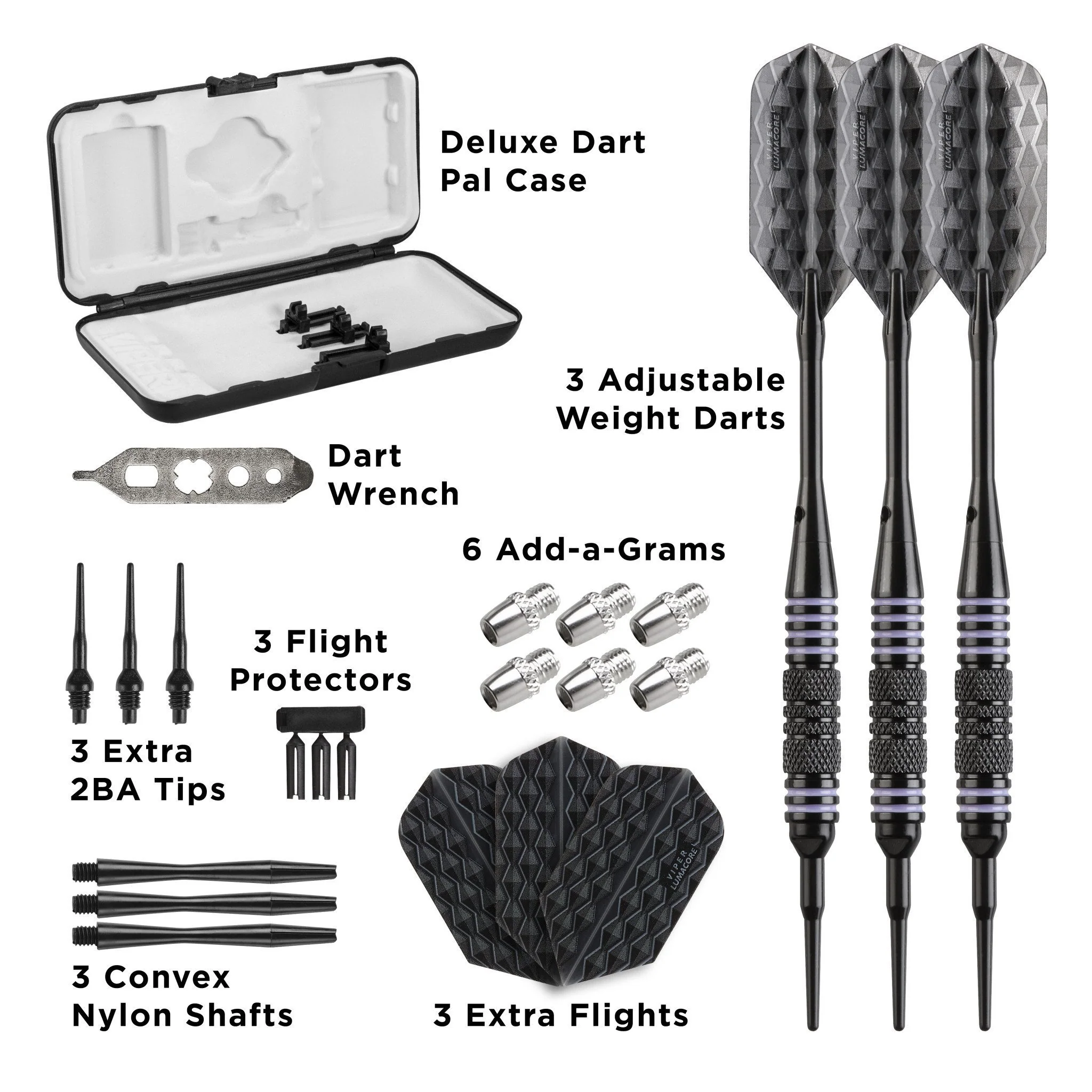 [OPEN BOX]  Viper Bobcat Darts Adjustable Soft Tip Darts Purple Rings 16-18 Grams - Image 5