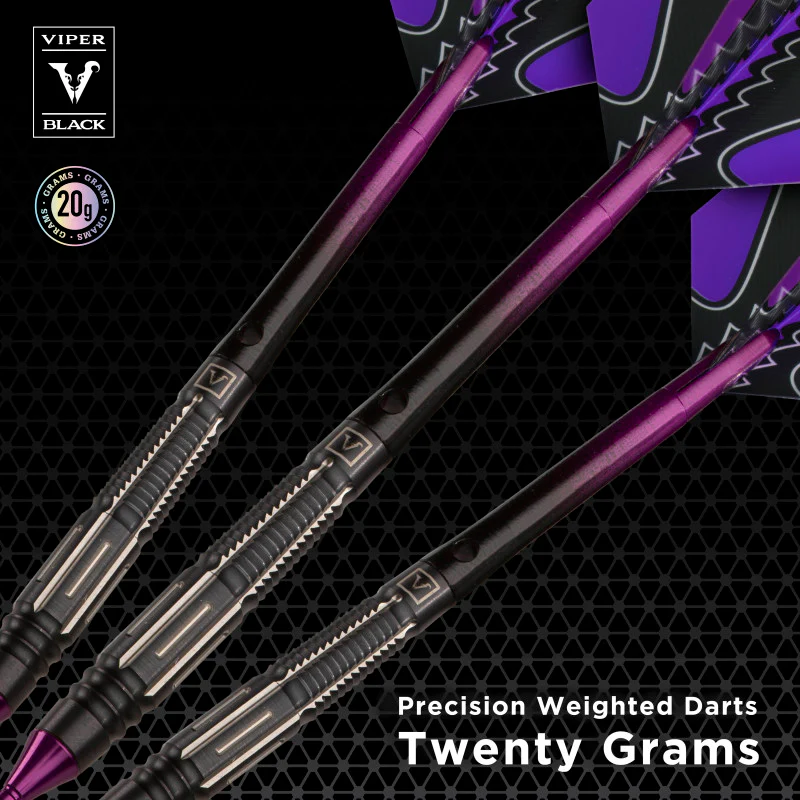[OPEN BOX] Viper Black Flux 90% Tungsten Steel or Soft Tip Conversion Darts Purple 20 Grams - Image 3