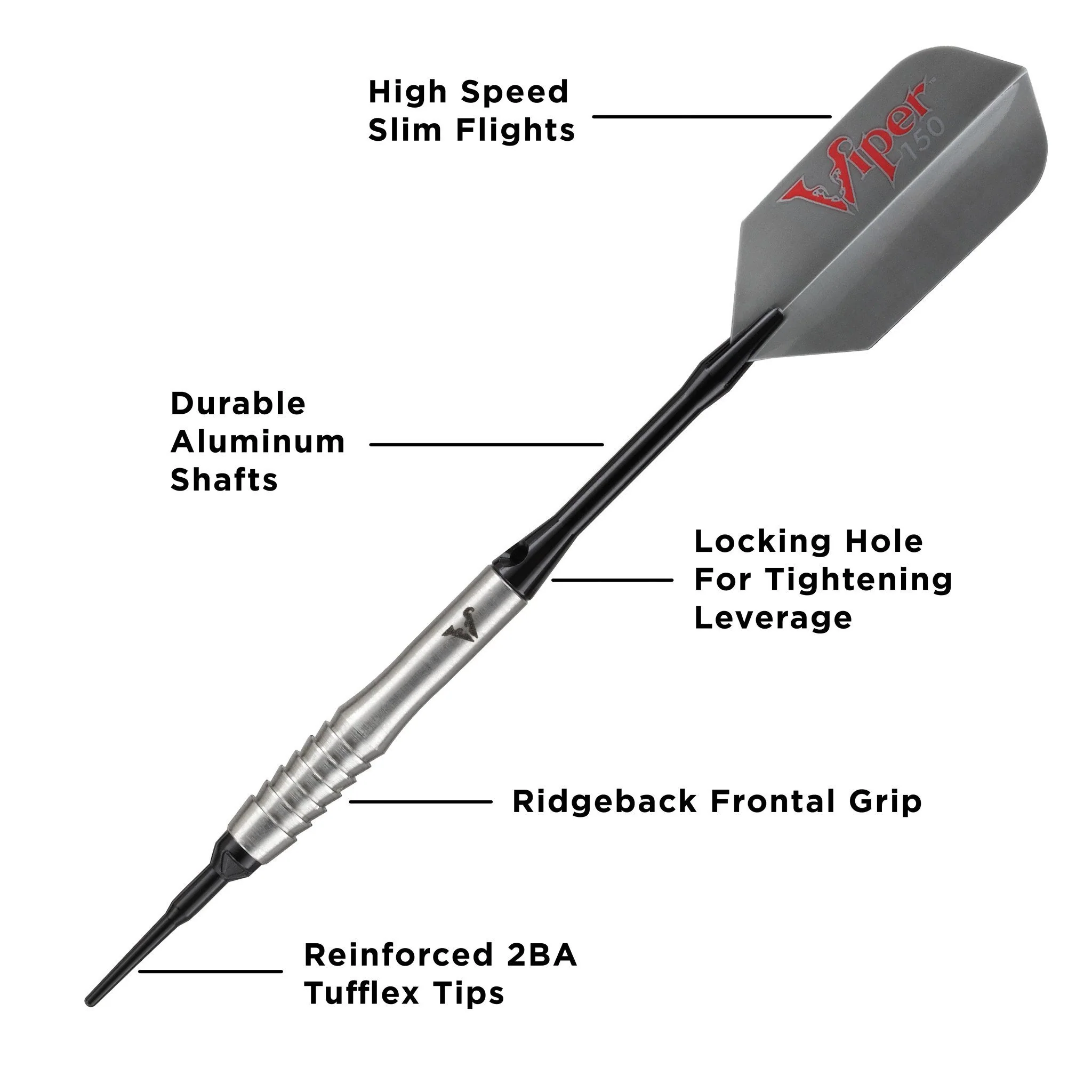 [OPEN BOX]  Viper V-Factor Darts 90% Tungsten Soft Tip Darts Shark Fin Barrel 20 Grams - Image 2