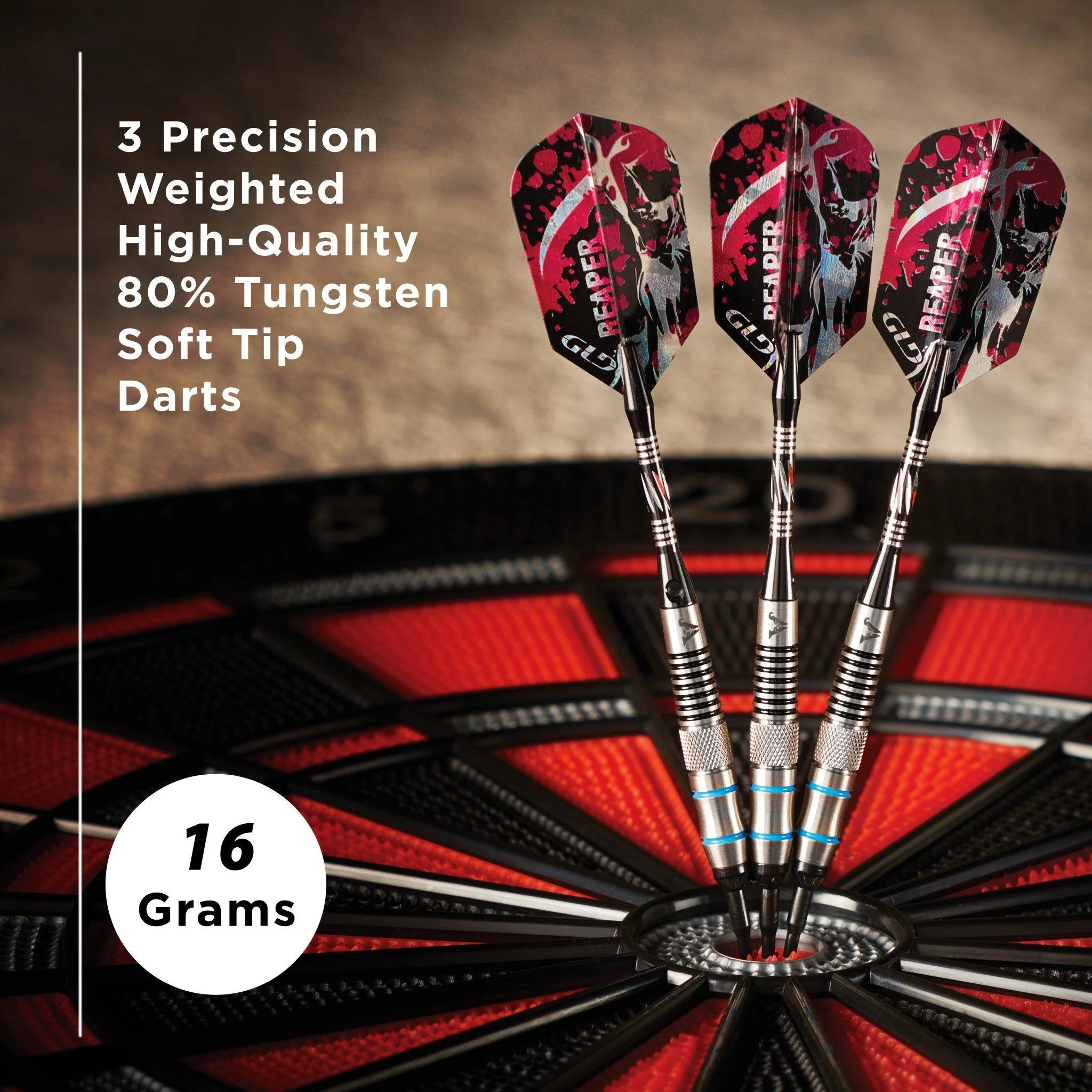 [OPEN BOX]  Viper Grim Reaper Darts 80% Tungsten Soft Tip Darts Blue Rings - Image 6