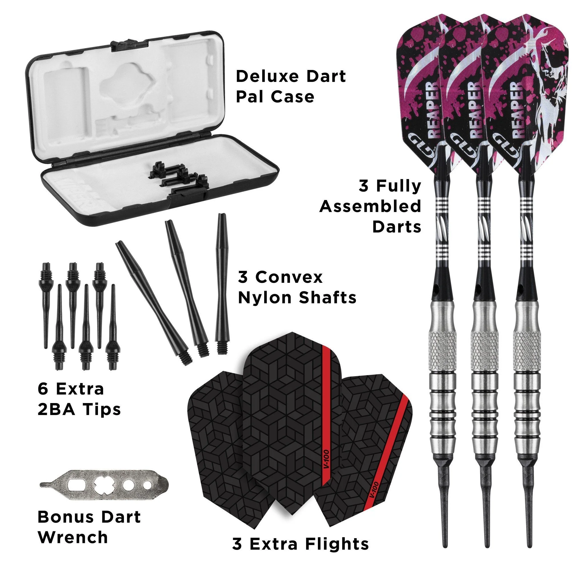 [OPEN BOX]  Viper Grim Reaper Darts 80% Tungsten Soft Tip Darts Black Rings - Image 4