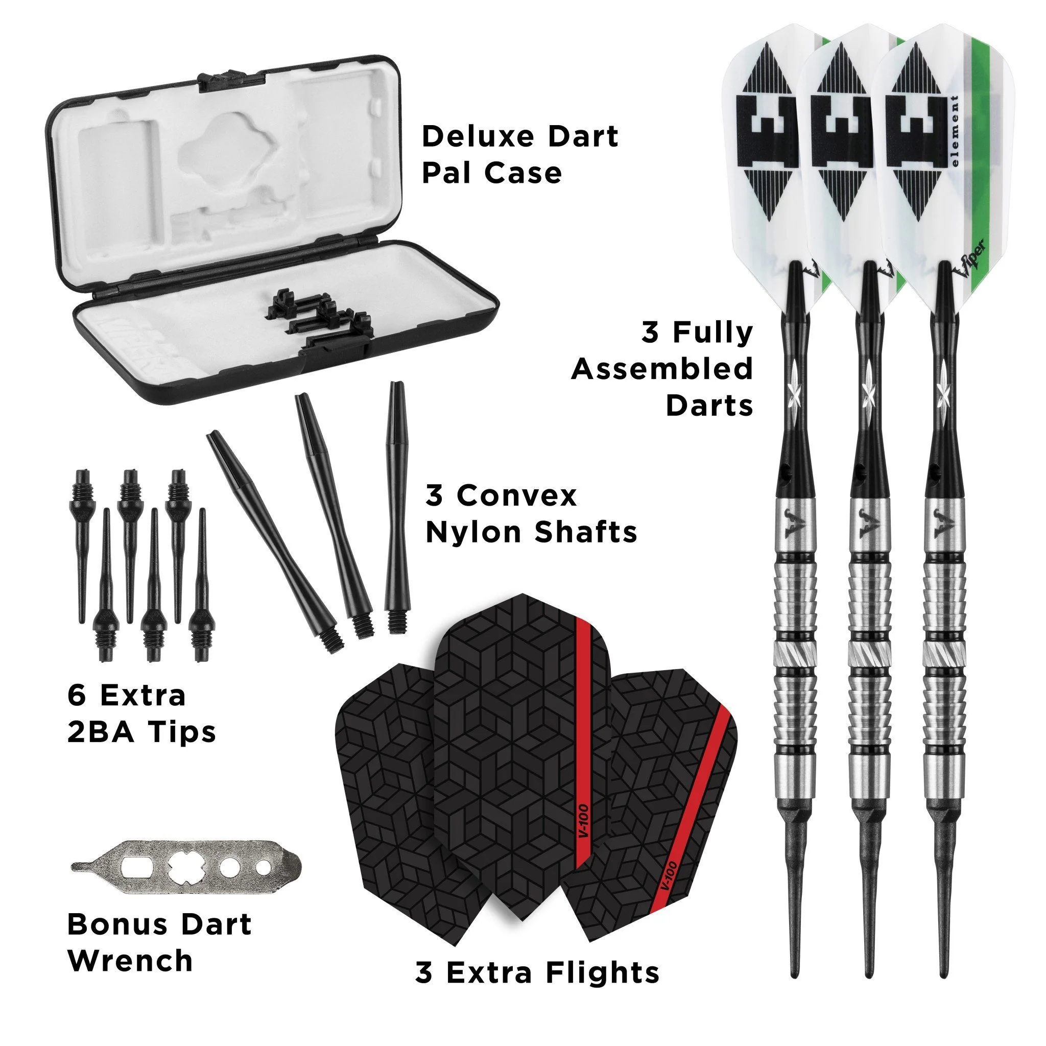[OPEN BOX]  Viper Element Darts 90% Tungsten Soft Tip Darts Shark Fin Barrel 18 Grams - Image 4