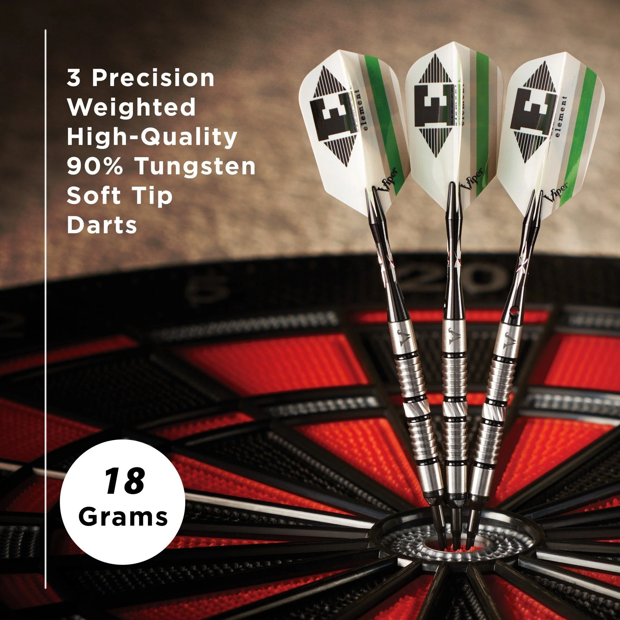 [OPEN BOX]  Viper Element Darts 90% Tungsten Soft Tip Darts Shark Fin Barrel 18 Grams - Image 6