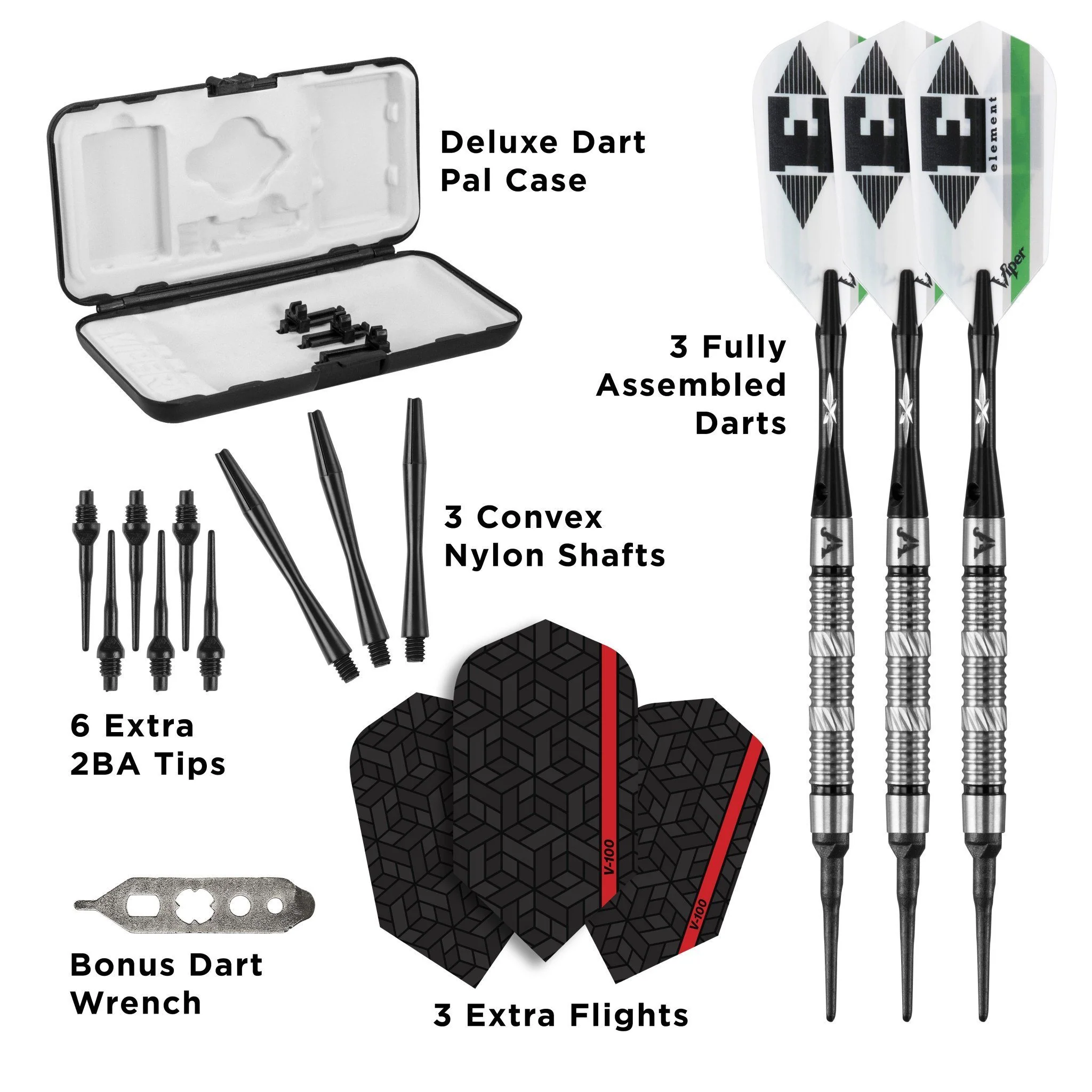 [OPEN BOX]  Viper Element Darts 90% Tungsten Soft Tip Darts Grooved Barrel 18 Grams - Image 4