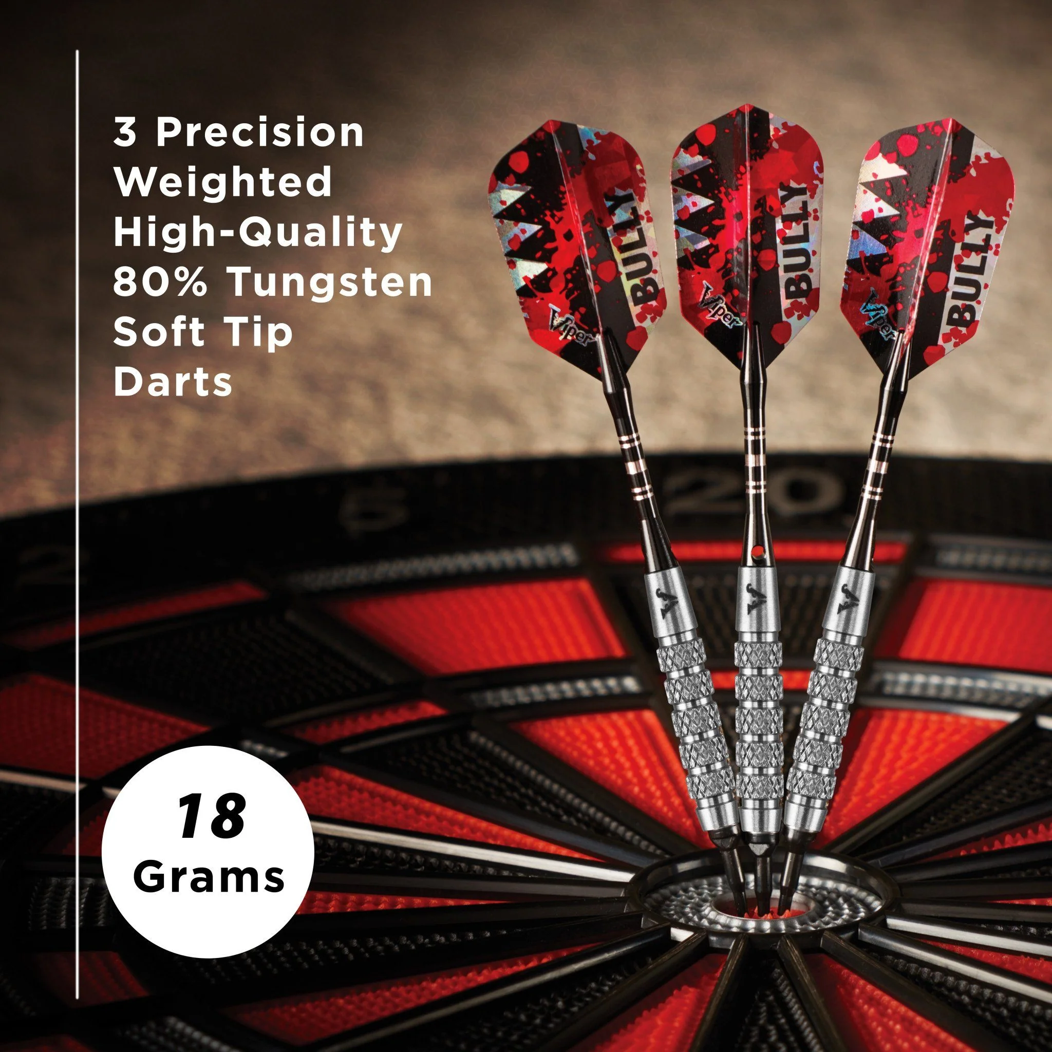 [OPEN BOX]  Viper Bully Darts 80% Tungsten Soft Tip Darts 3 Knurled Rings 18 Grams - Image 6