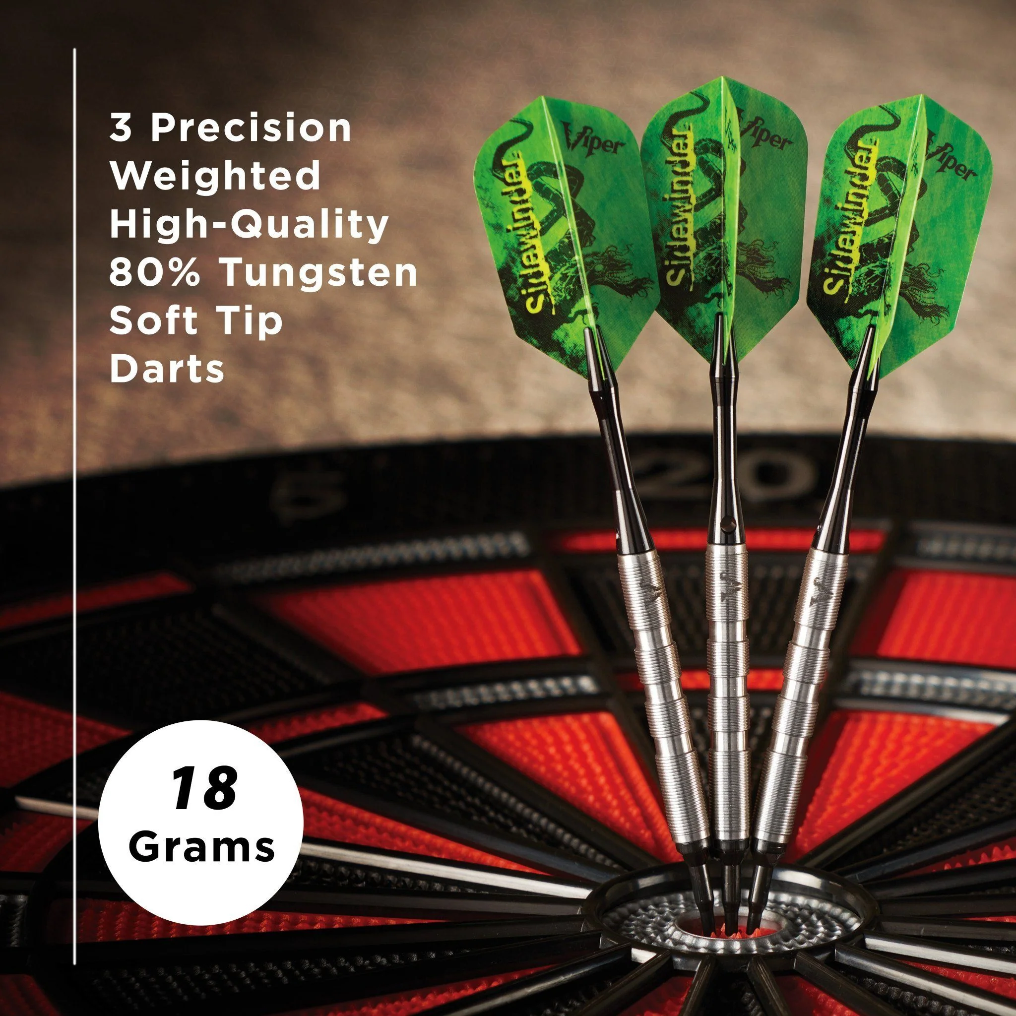 [OPEN BOX]  Viper Sidewinder Darts 80% Tungsten Soft Tip Darts Ringed Barrel 18 Grams - Image 6