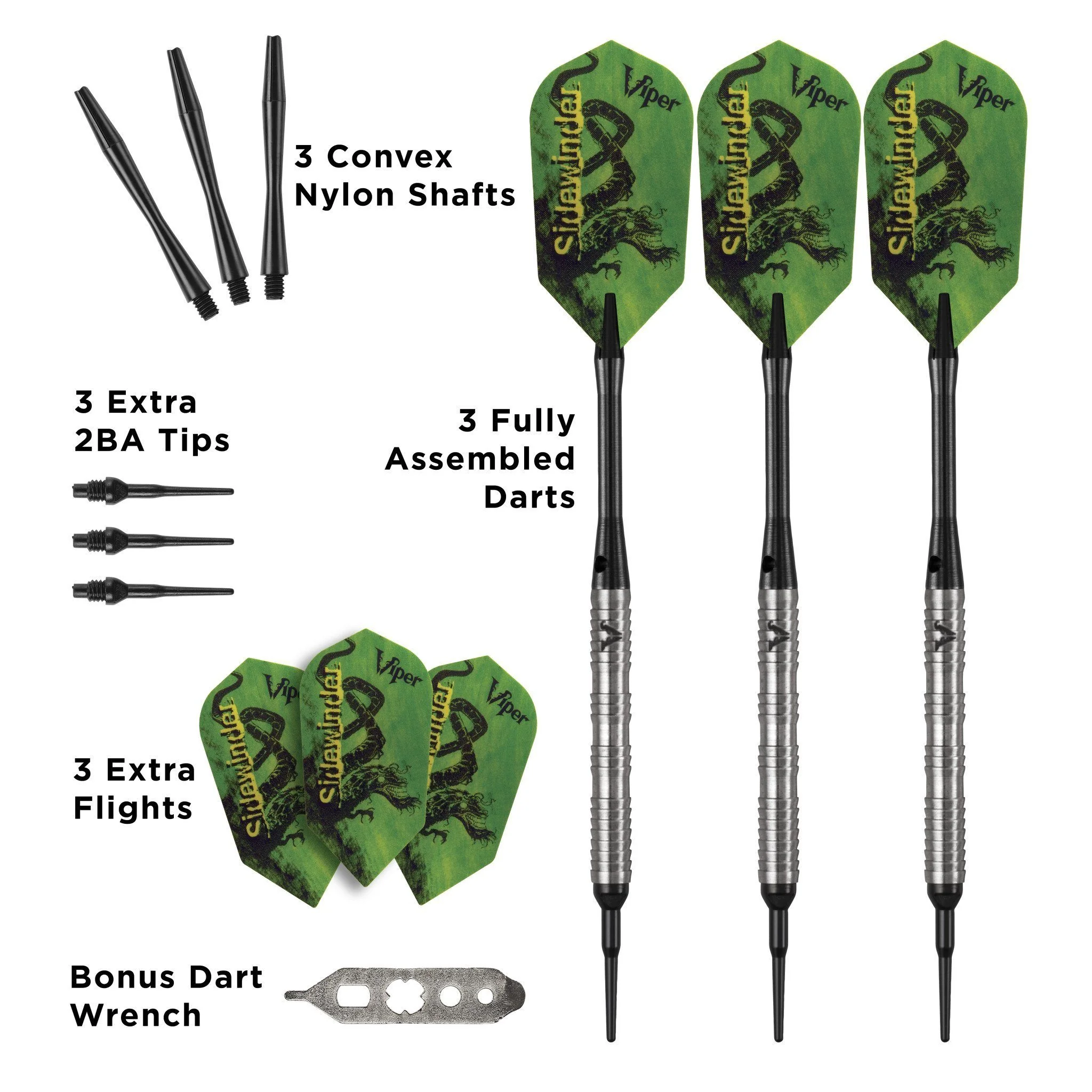 [OPEN BOX]  Viper Sidewinder Darts 80% Tungsten Soft Tip Darts Shark Fin Barrel 18 Grams - Image 4