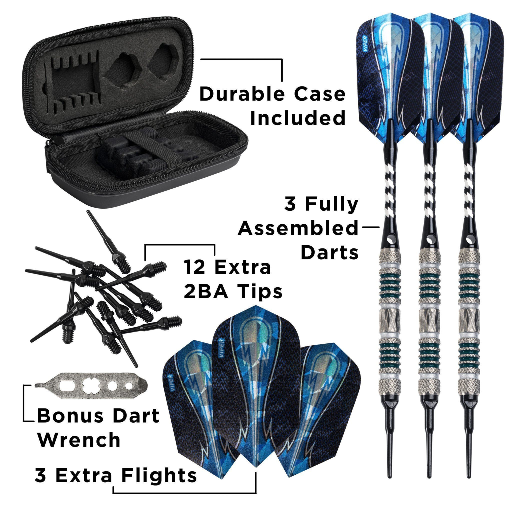 [OPEN BOX]  Viper Astro Darts 80% Tungsten Soft Tip Darts Green Rings 18 Grams - Image 4