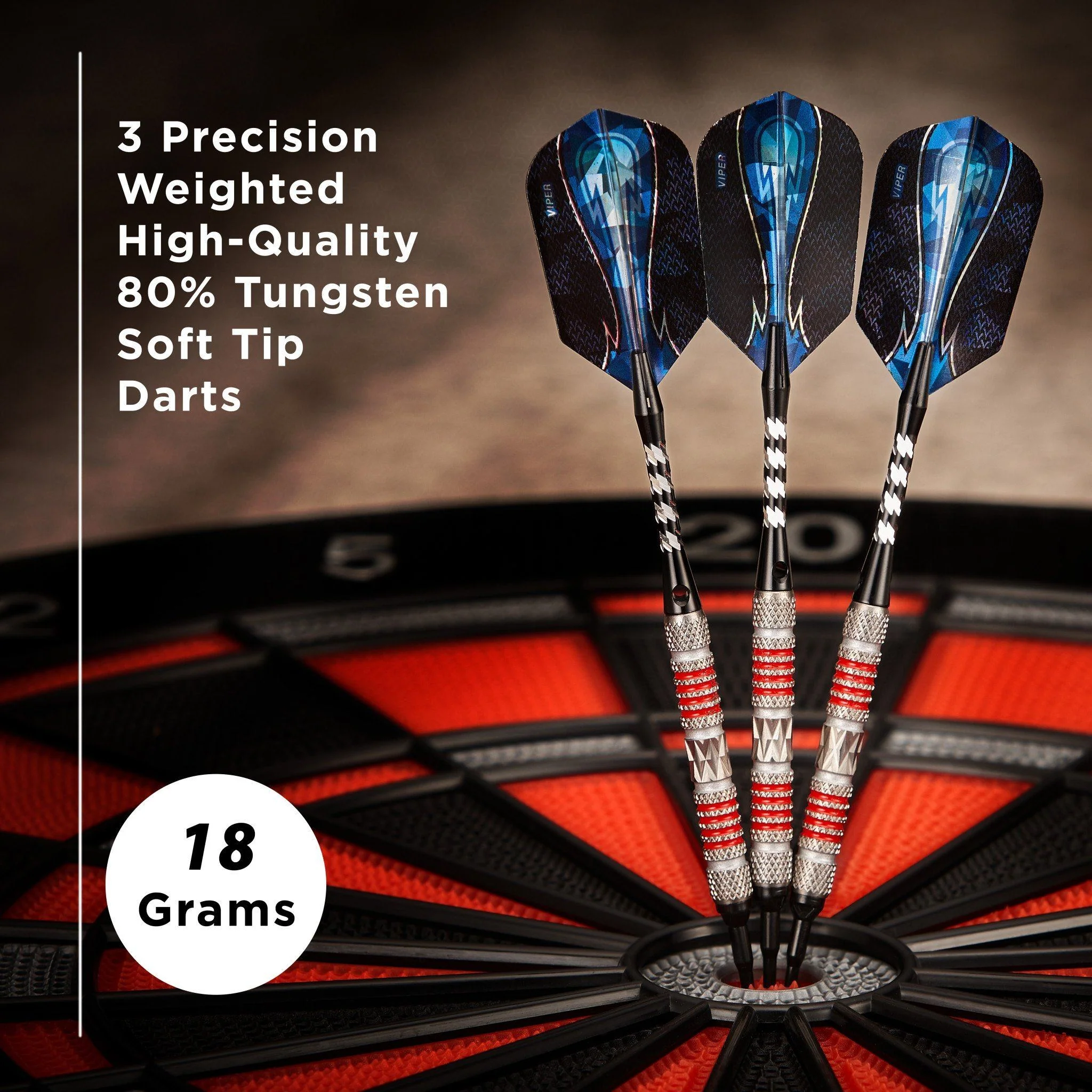 [OPEN BOX]  Viper Astro Darts 80% Tungsten Soft Tip Darts Red Rings 18 Grams - Image 6