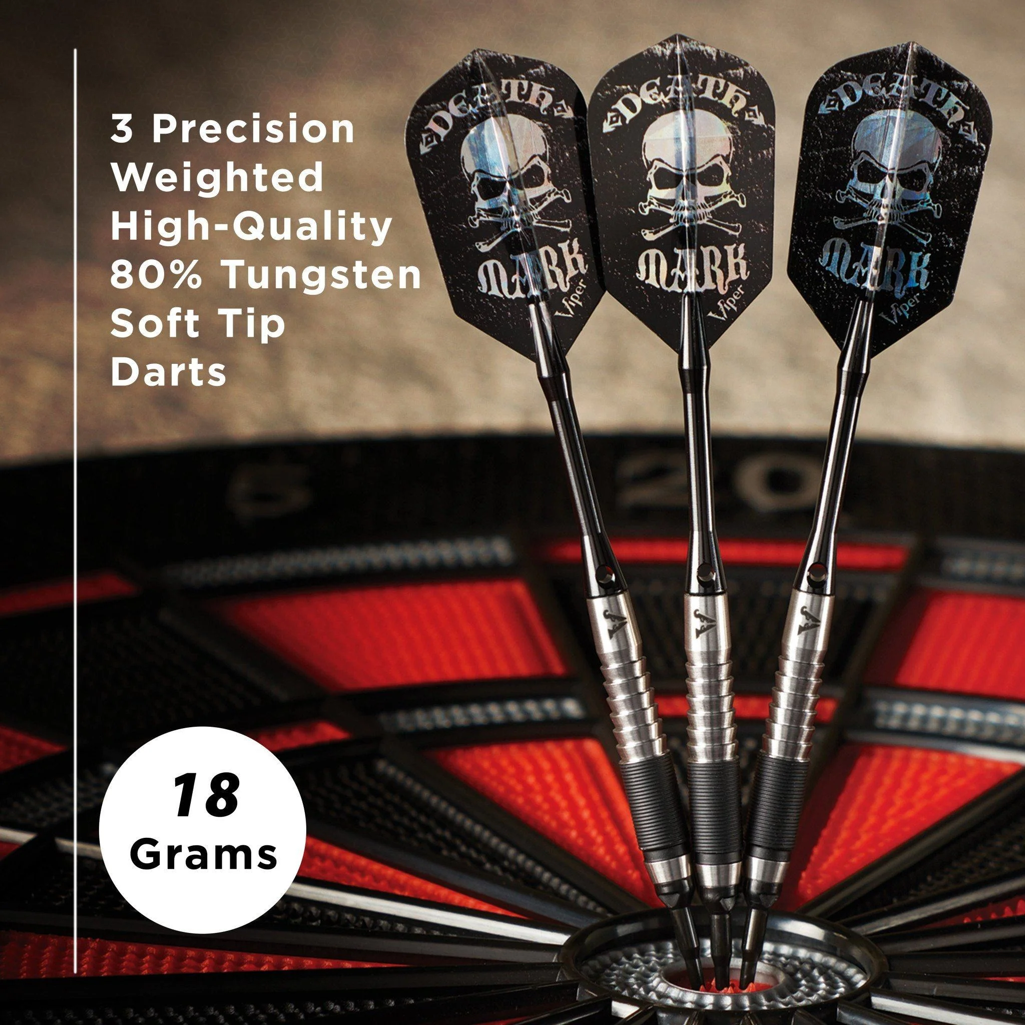 [OPEN BOX]  Viper Desperado 80% Tungsten Death Mark Soft Tip Darts 1 Knurled Ring 18 Grams - Image 6