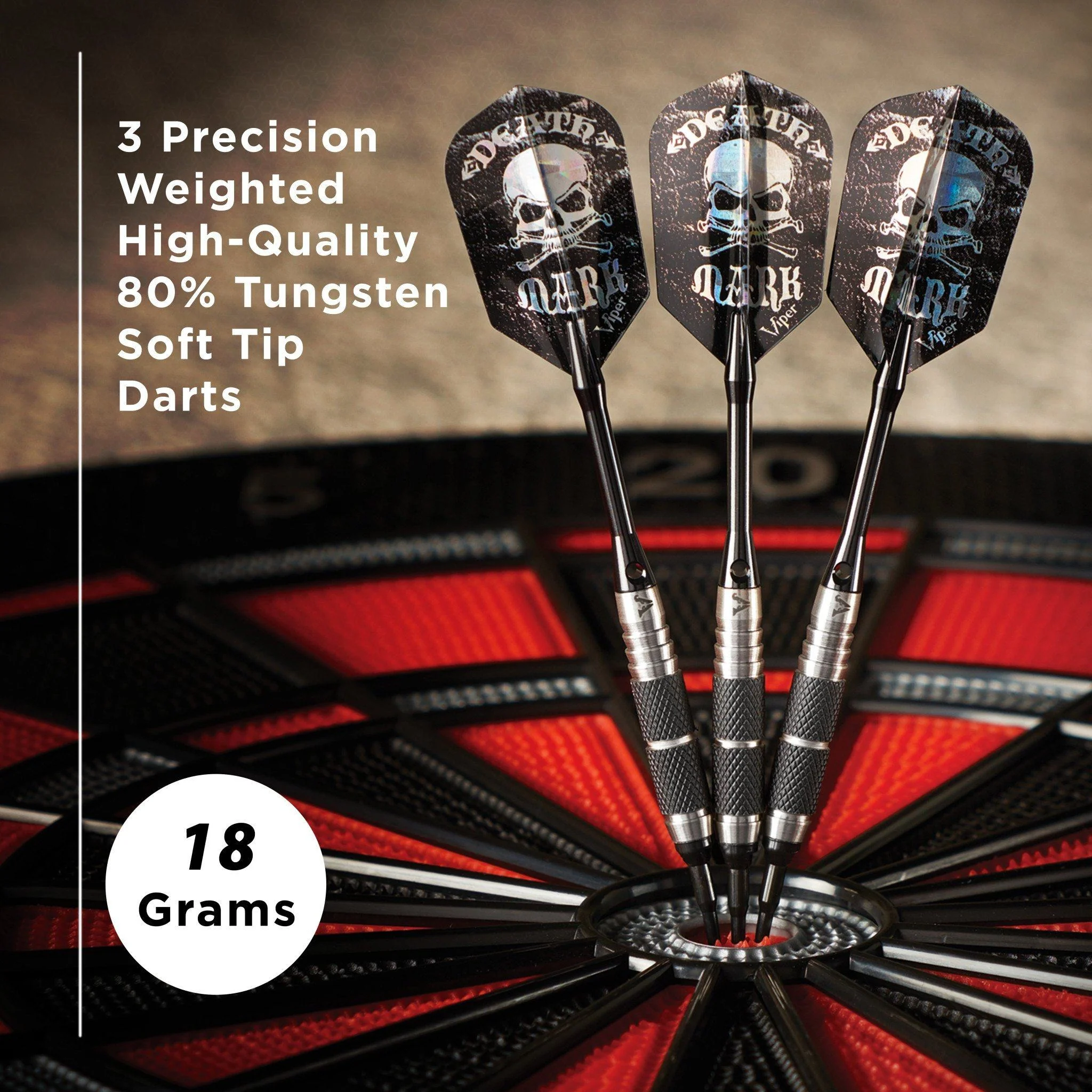 [OPEN BOX]  Viper Desperado 80% Tungsten Death Mark Soft Tip Darts 1 Knurled Ring 18 Grams - Image 6