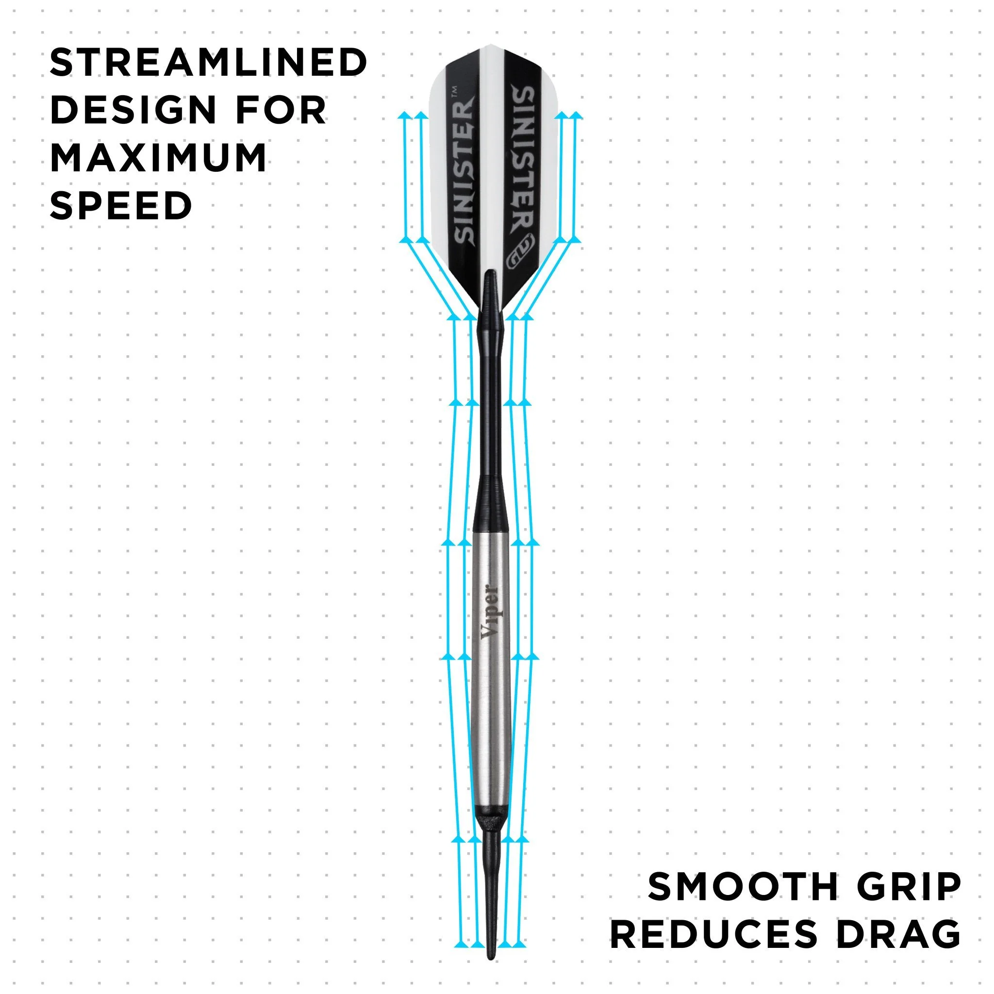 [OPEN BOX]  Viper Sinister Darts 95% Tungsten Soft Tip Darts Smooth Barrel 16 Grams - Image 3