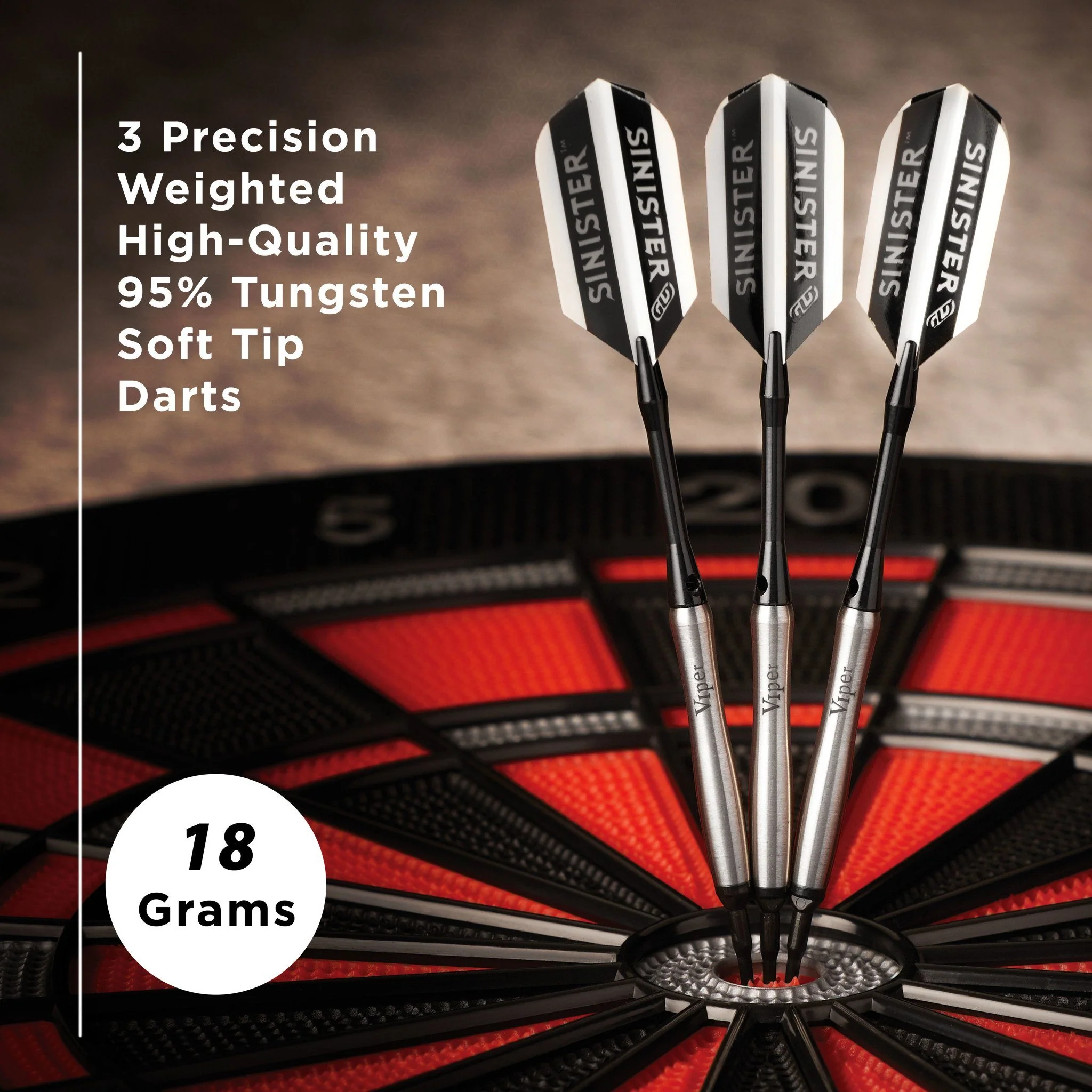 [OPEN BOX]  Viper Sinister Darts 95% Tungsten Soft Tip Darts Tapered Barrel 18 Grams - Image 5