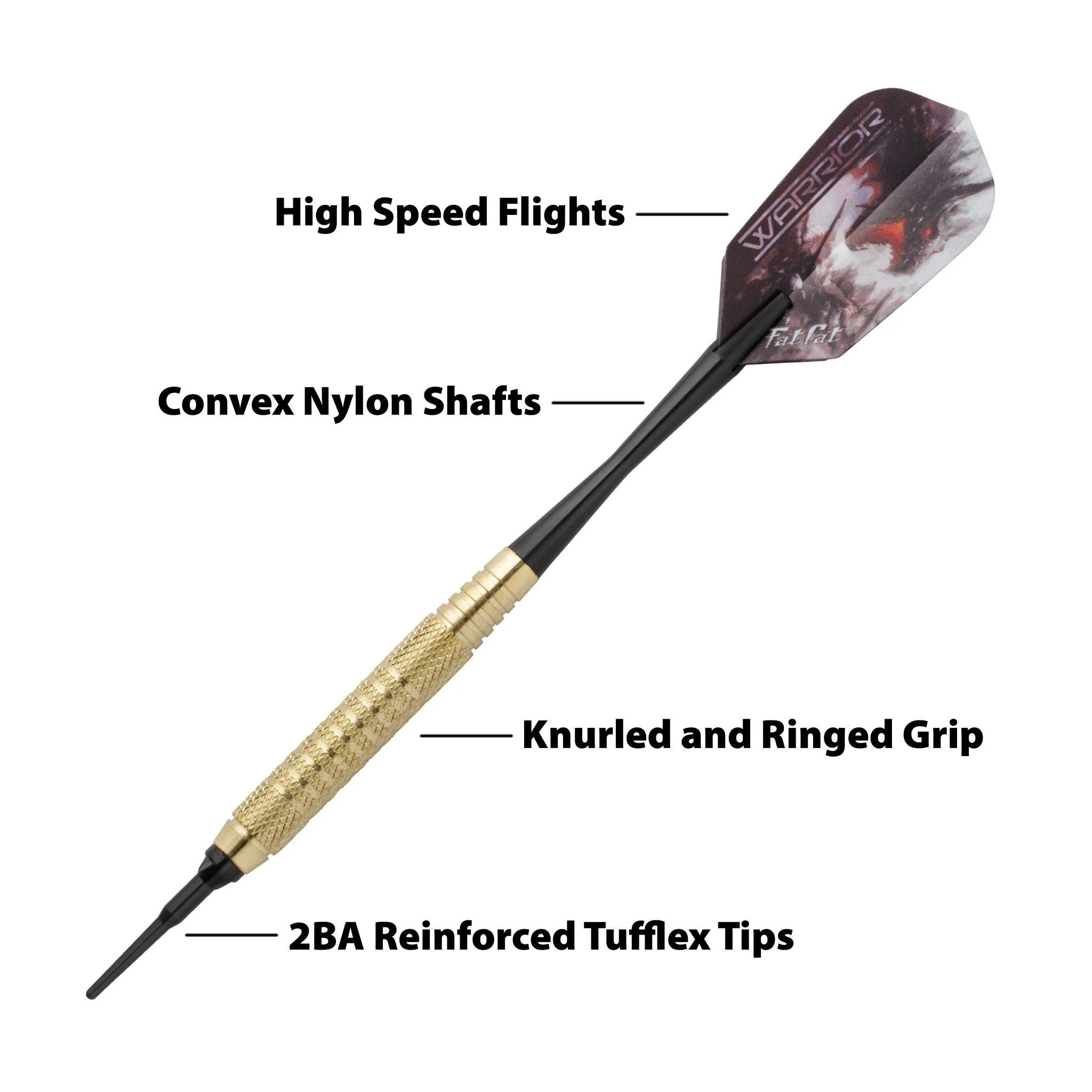 [OPEN BOX]  Fat Cat Warrior Darts Soft Tip Darts 16 Grams - Image 2