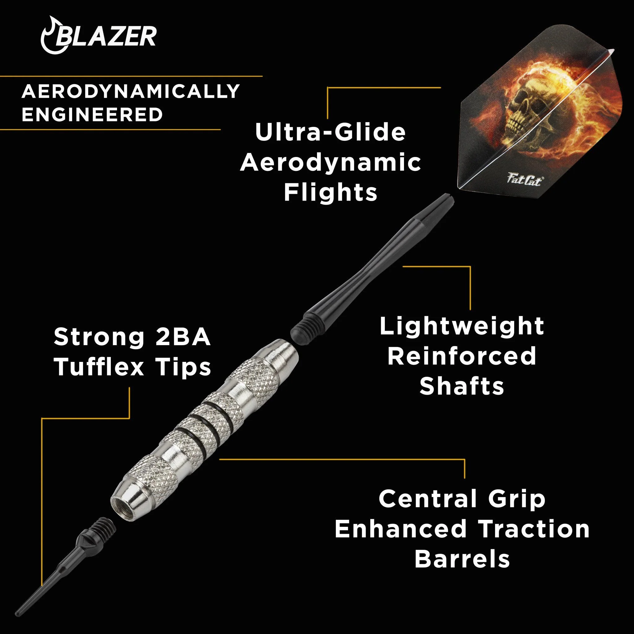 [OPEN BOX]  Fat Cat Blazer Soft Tip Darts 16 Grams - Image 2