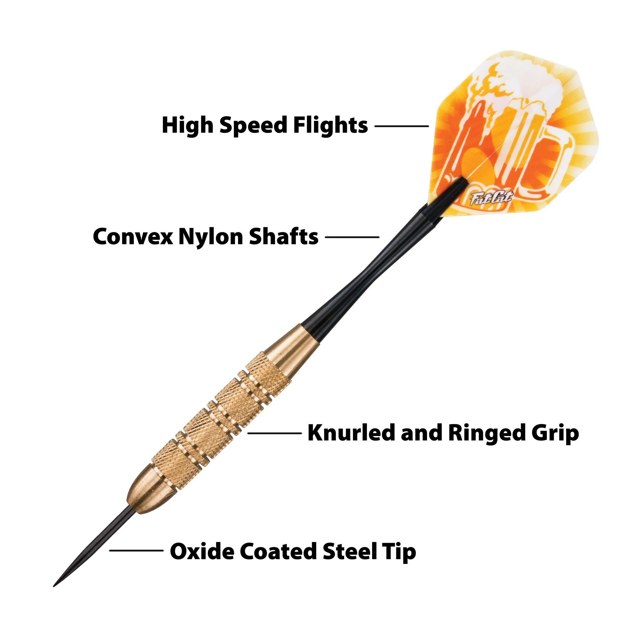 [OPEN BOX]  Fat Cat Beer Darts Steel Tip Darts 17 Grams - Image 2