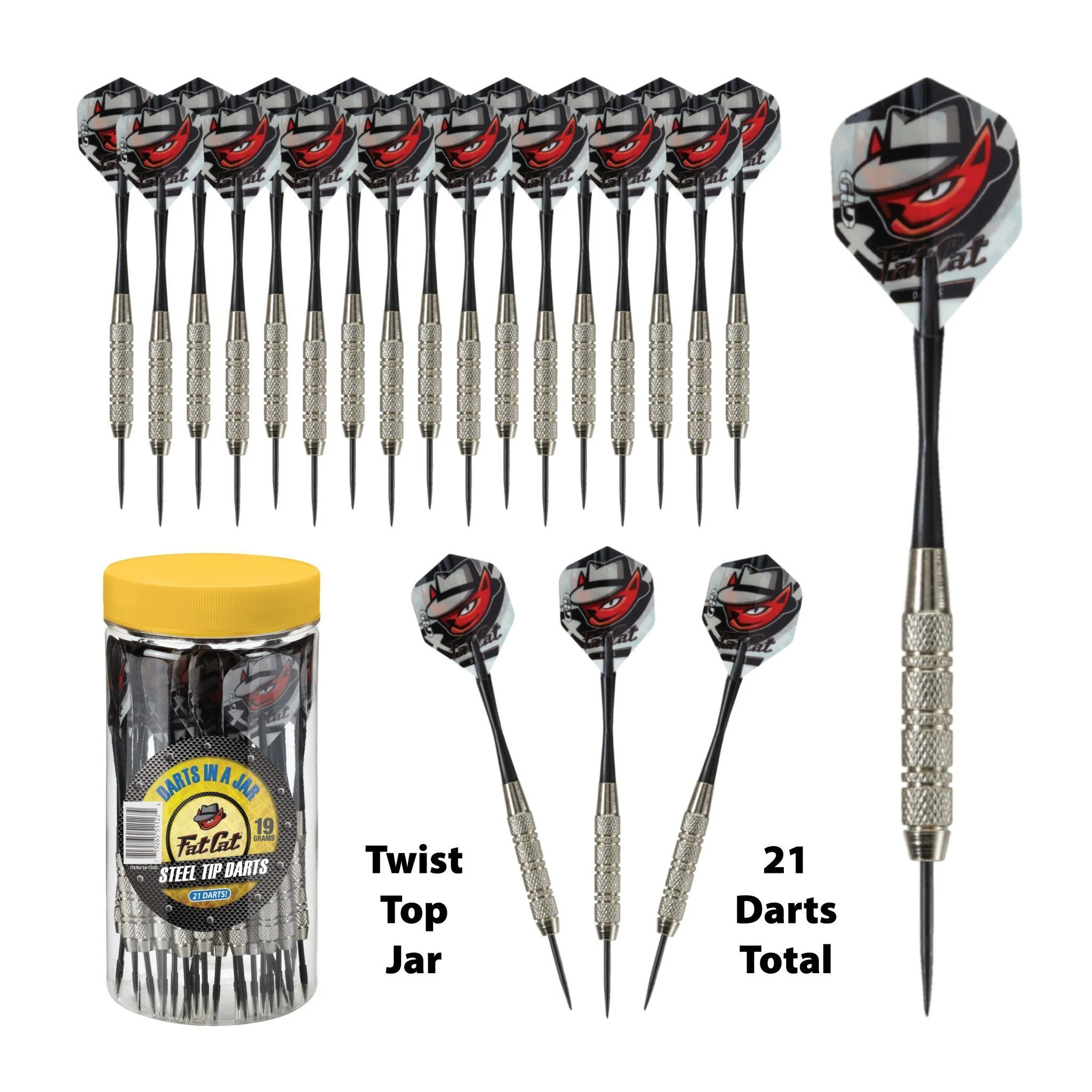 [OPEN BOX]  Fat Cat Darts in a Jar Steel Tip 19 Grams 21 Count - Image 5
