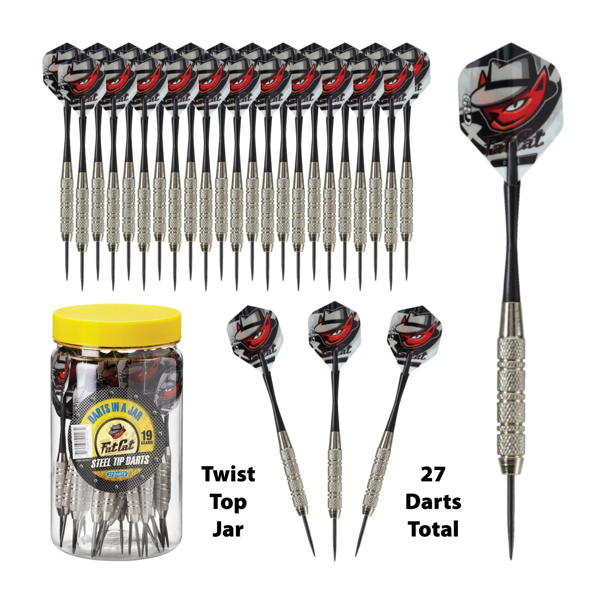 [OPEN BOX]  Fat Cat Darts in a Jar Steel Tip 19 Grams 27 Count - Image 5