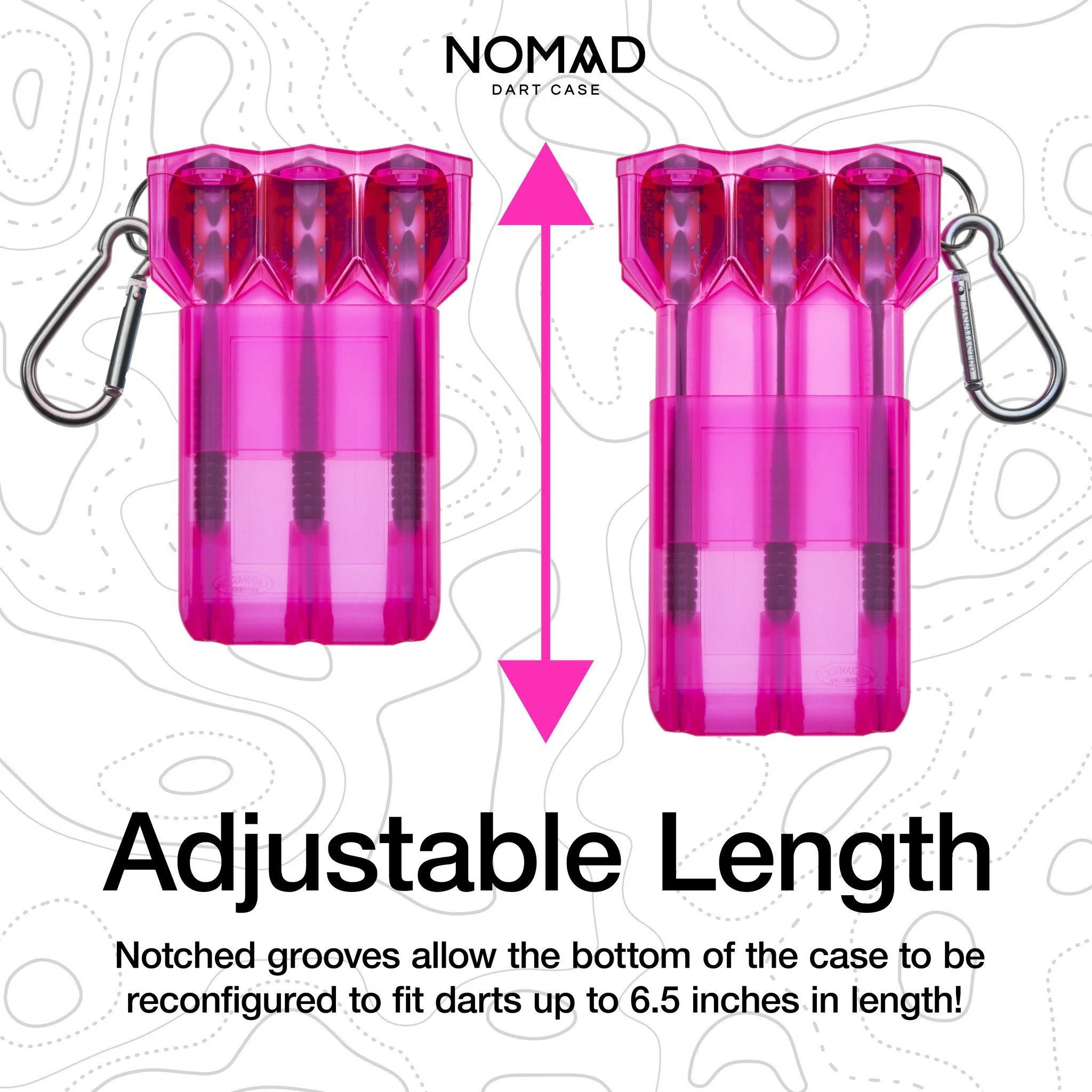 [OPEN BOX]  Casemaster Nomad Adjustable Dart Case Neon Pink - Image 4