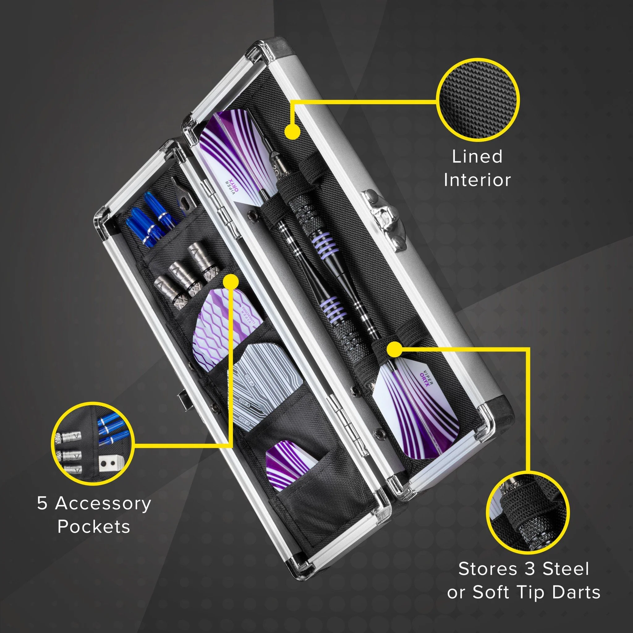 [OPEN BOX]  Casemaster Accolade Aluminum Dart Case - Image 5
