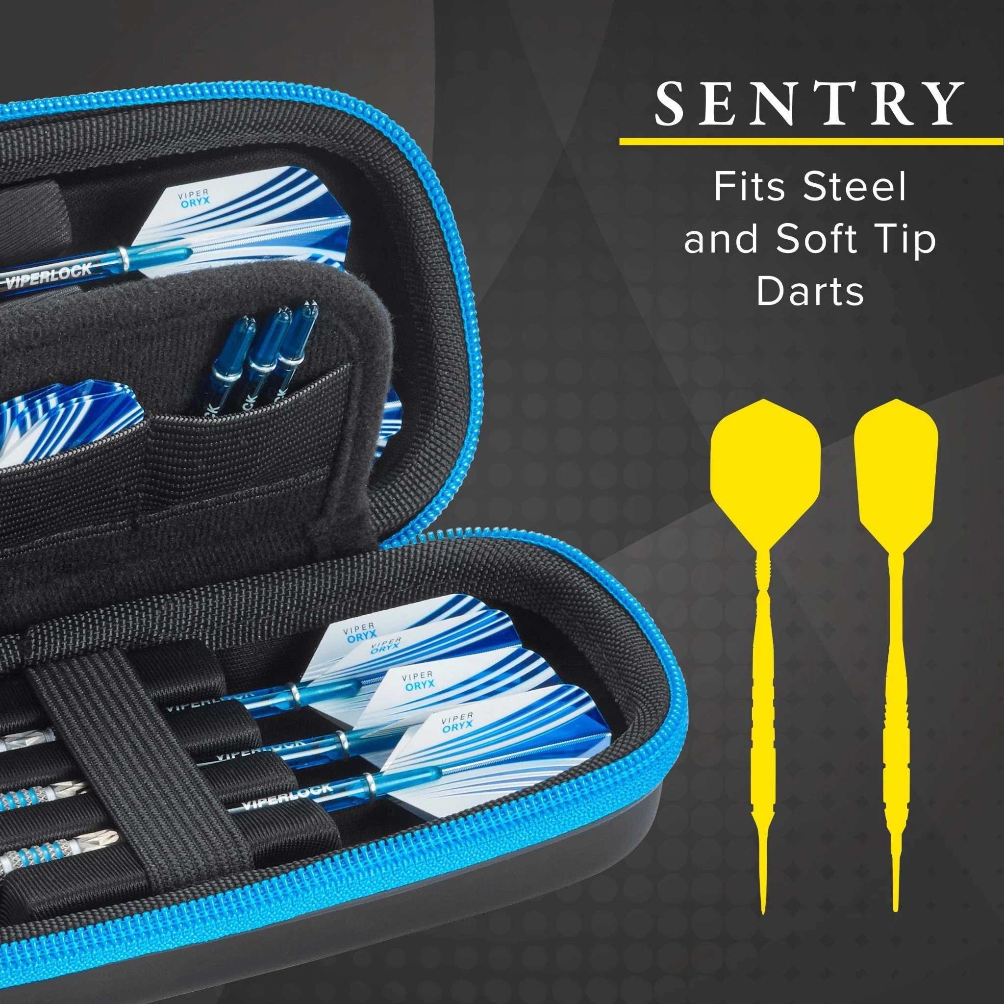 [OPEN BOX]  Casemaster Sentry Dart Case with Blue Zipper - Image 3
