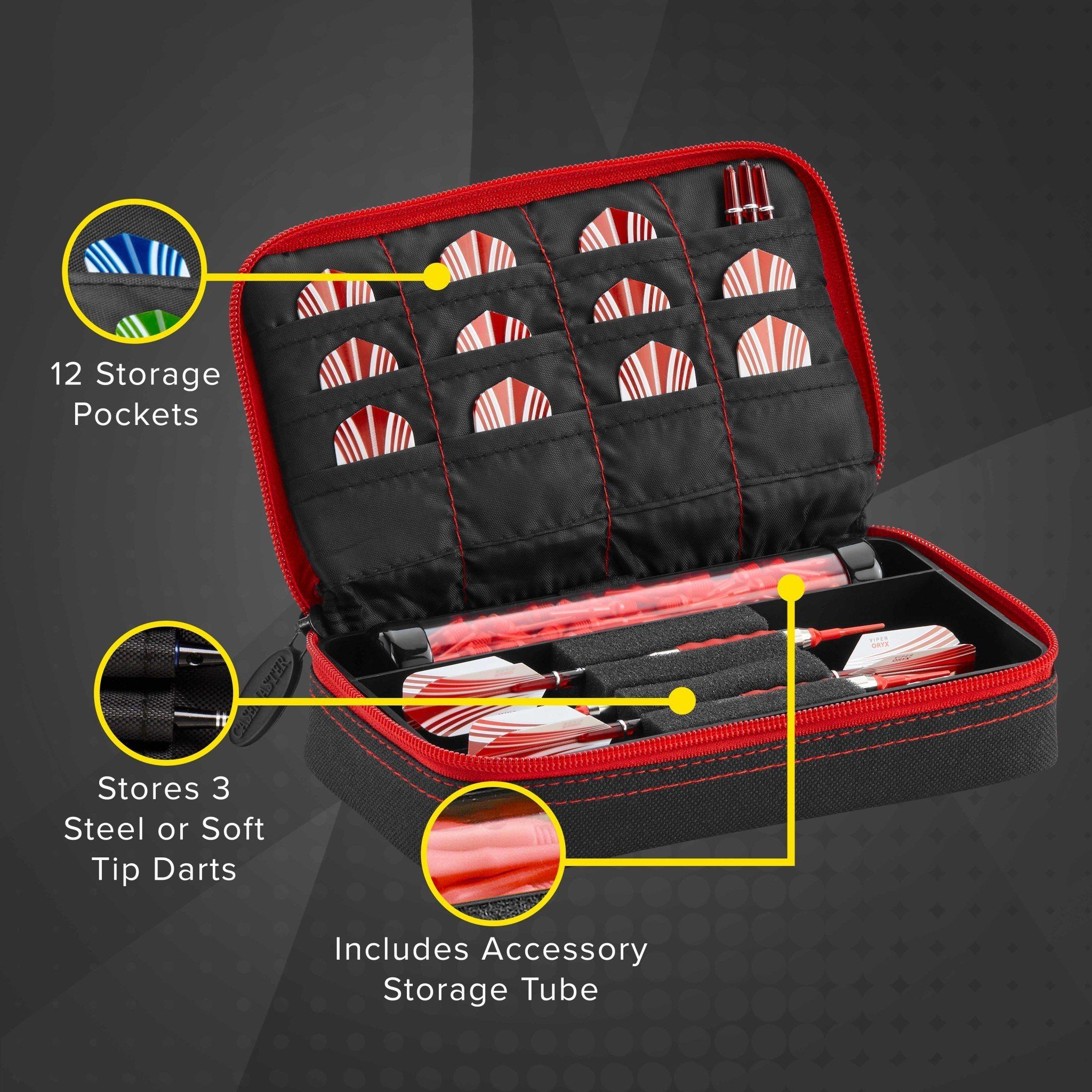 [OPEN BOX]  Casemaster Plazma Dart Case Black with Ruby Zipper - Image 4